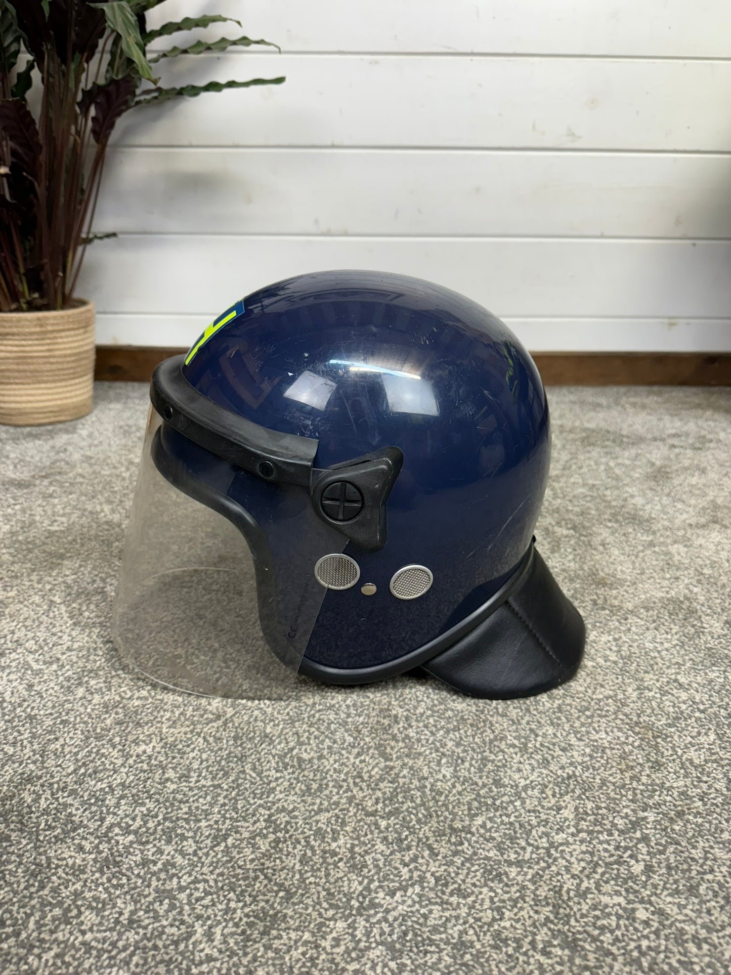 Ex Police Riot Helmet Genuine Obsolete Collectible Theatre Display Fancy Dress
