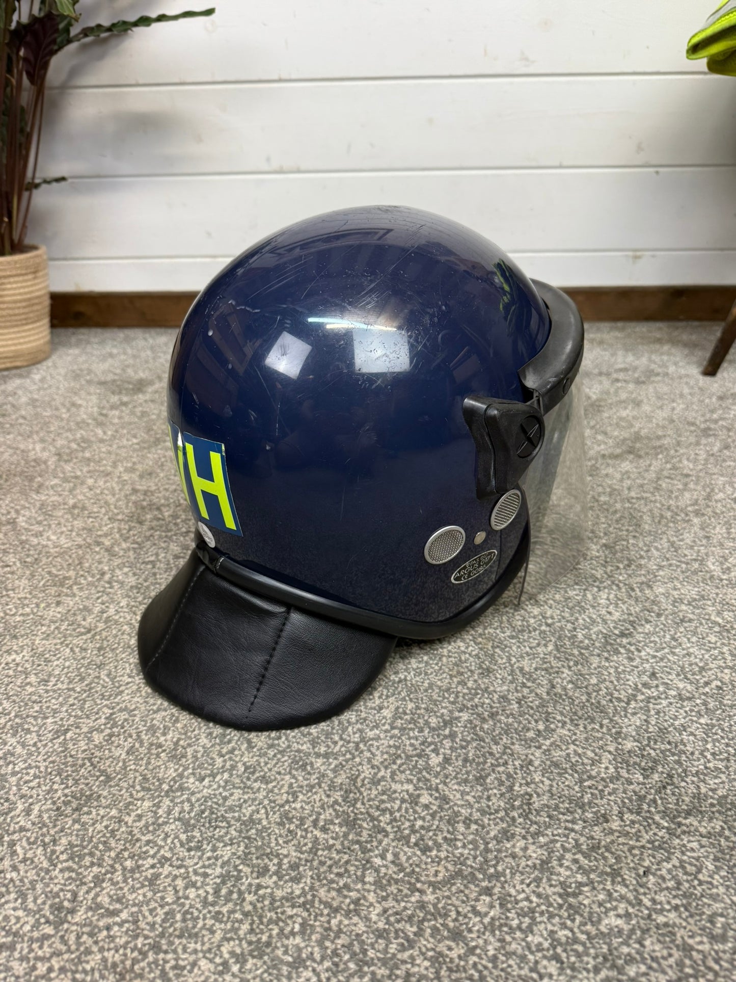 Ex Police Riot Helmet Genuine Obsolete Collectible Theatre Display Fancy Dress