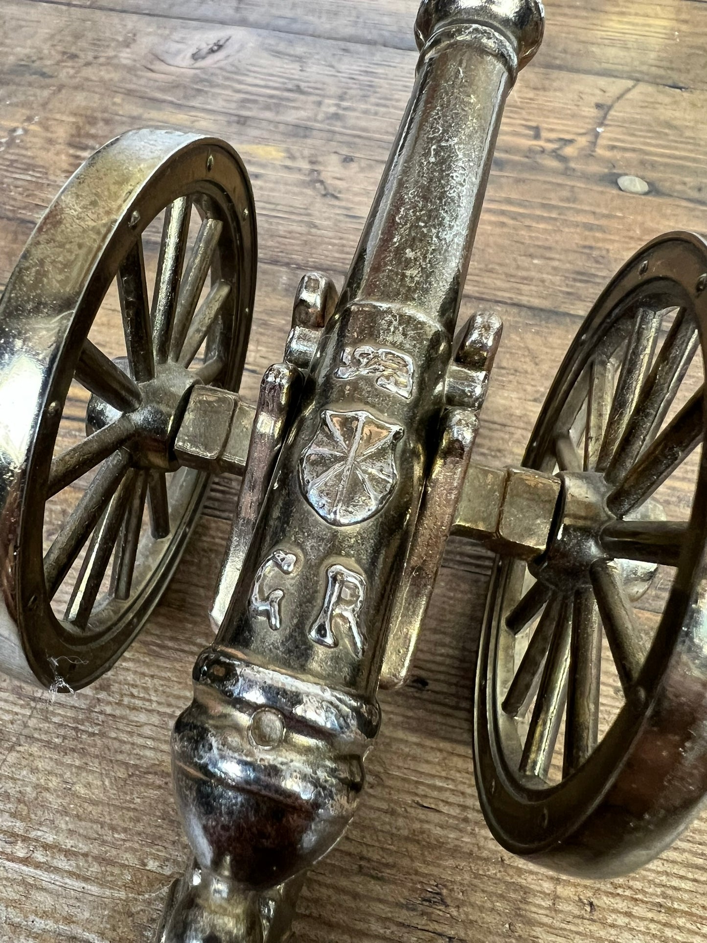 Vintage Brass Cannon King George Vintage Rustic Farmhouse Decor Desk Ornament