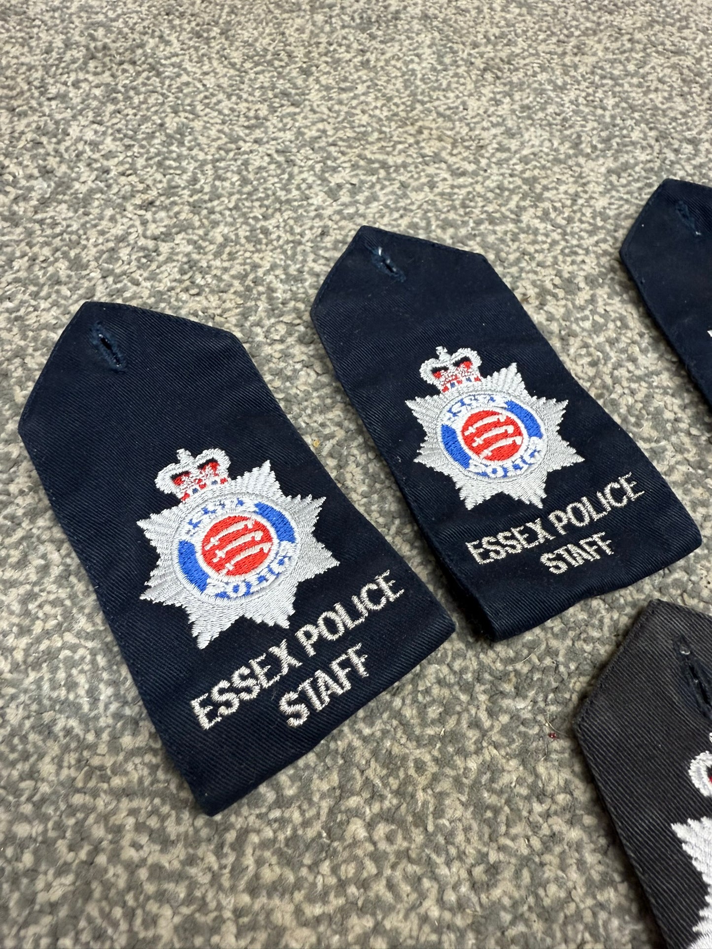 3x Essex Police Staff Epaulette Pairs TV Film Uniform Prop Collector Display