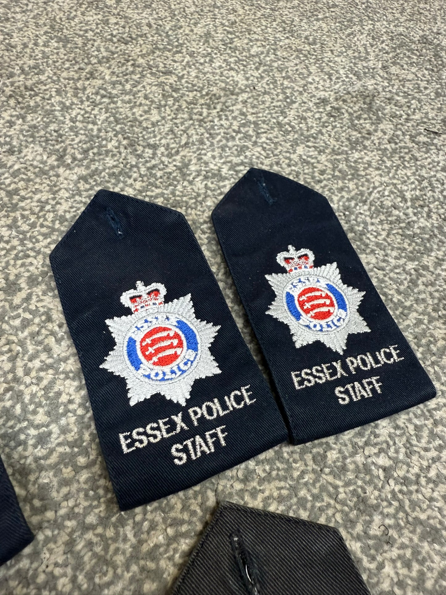 3x Essex Police Staff Epaulette Pairs TV Film Uniform Prop Collector Display