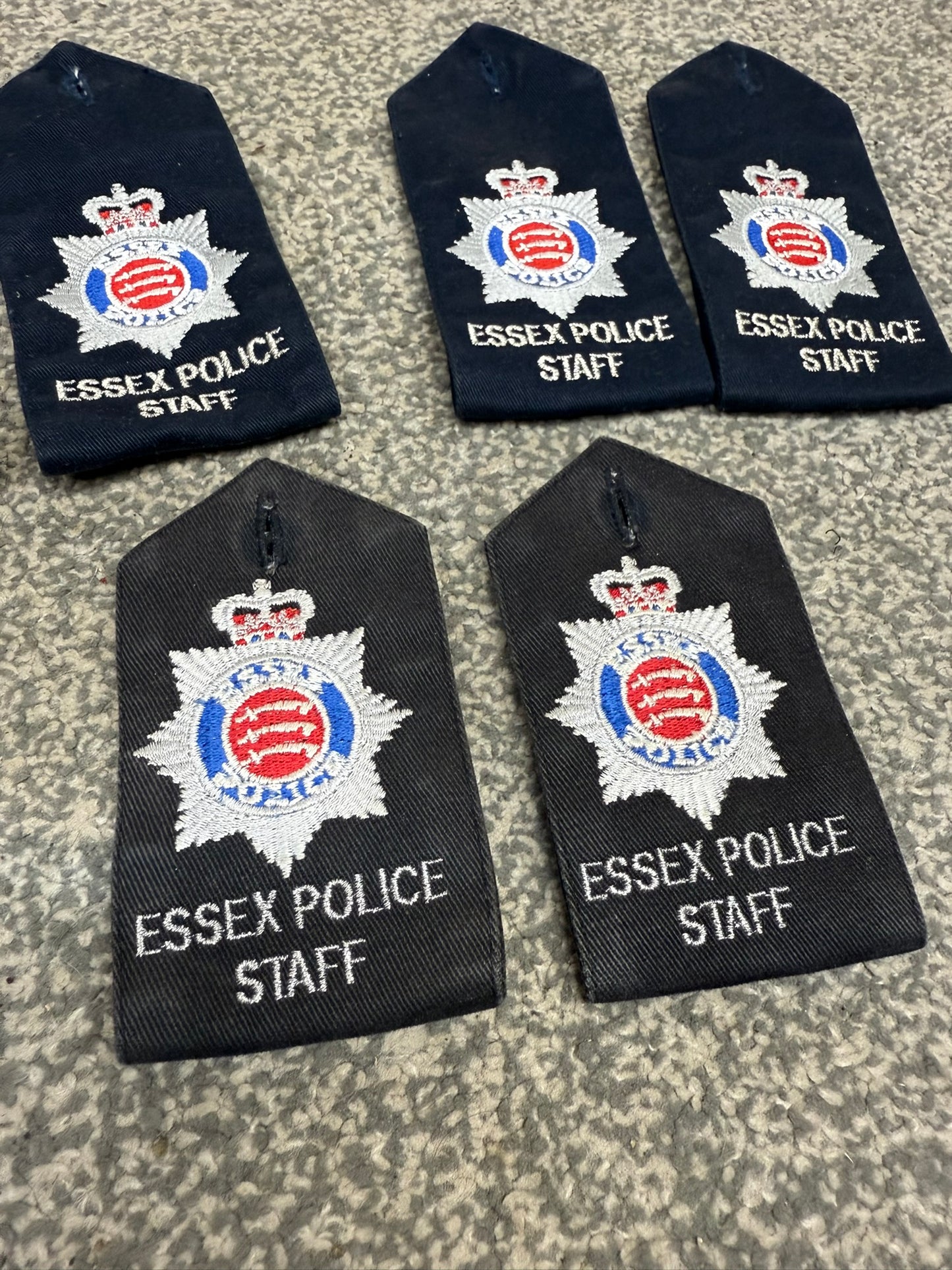3x Essex Police Staff Epaulette Pairs TV Film Uniform Prop Collector Display