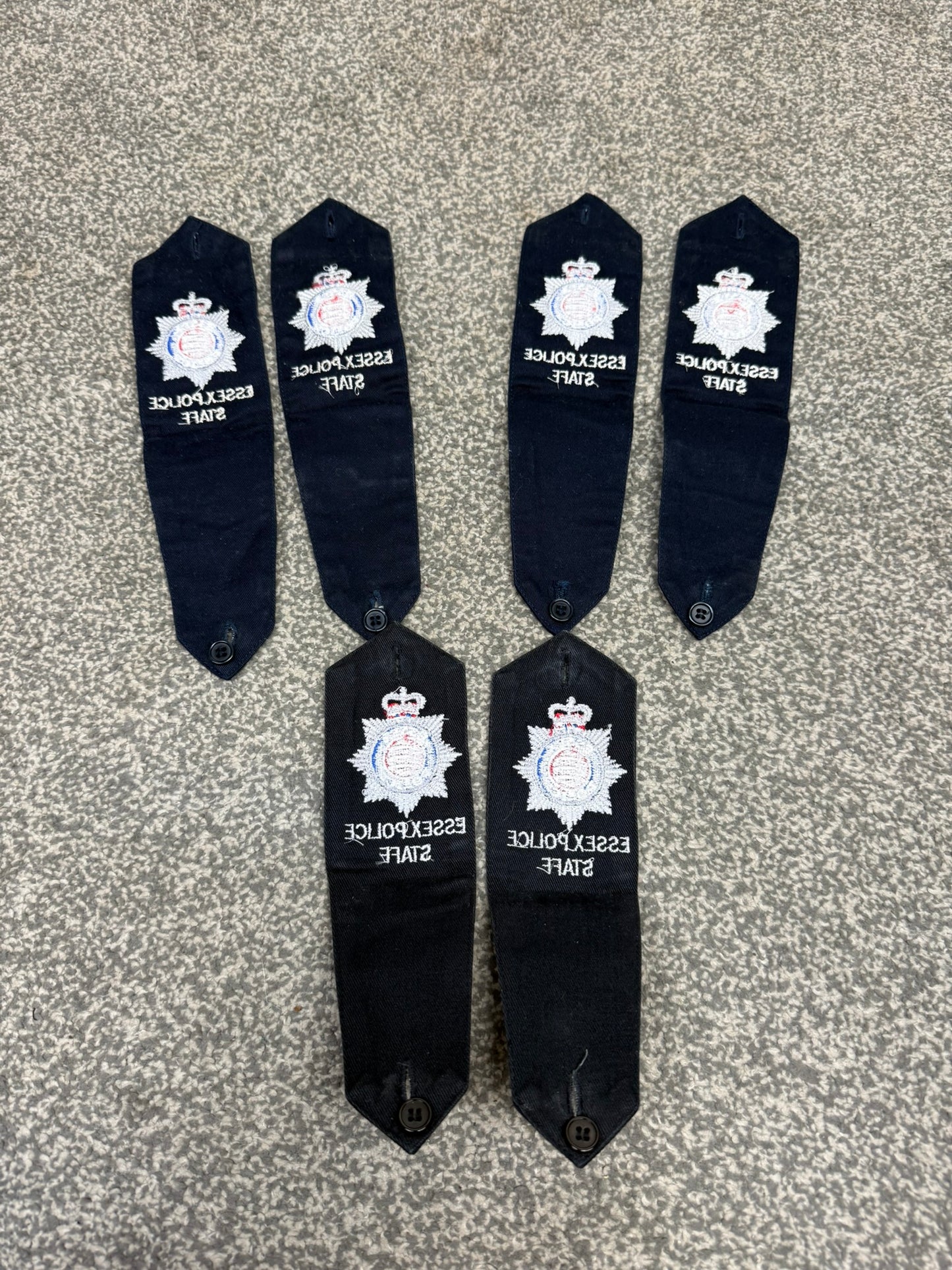 3x Essex Police Staff Epaulette Pairs TV Film Uniform Prop Collector Display