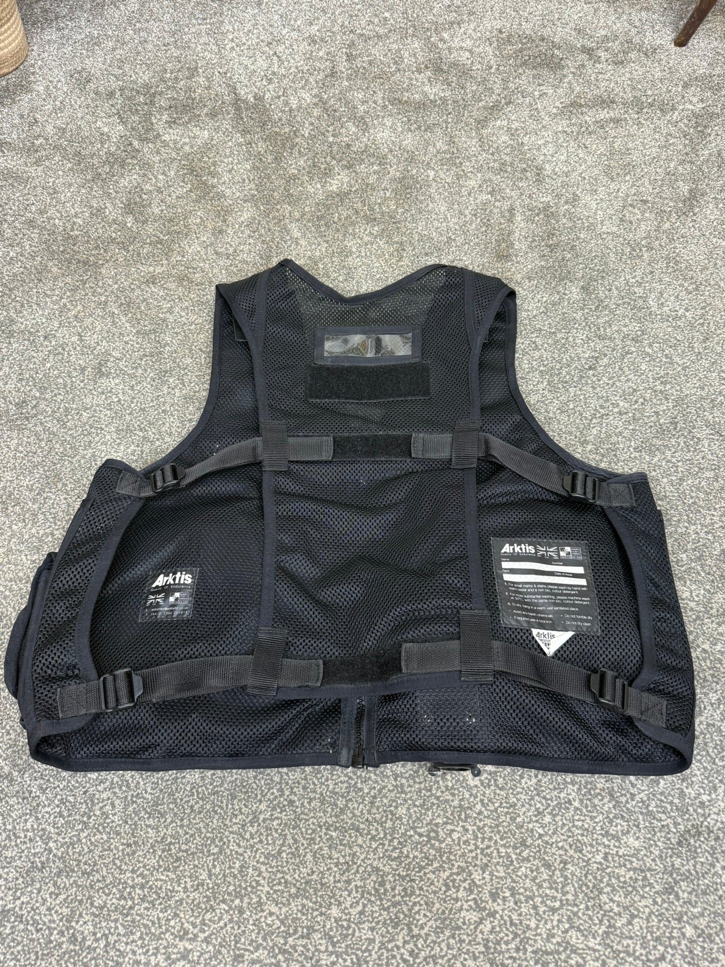 Ex Police Black Arktis Tactical Utility Vest & Pouches Security Airsoft - Large