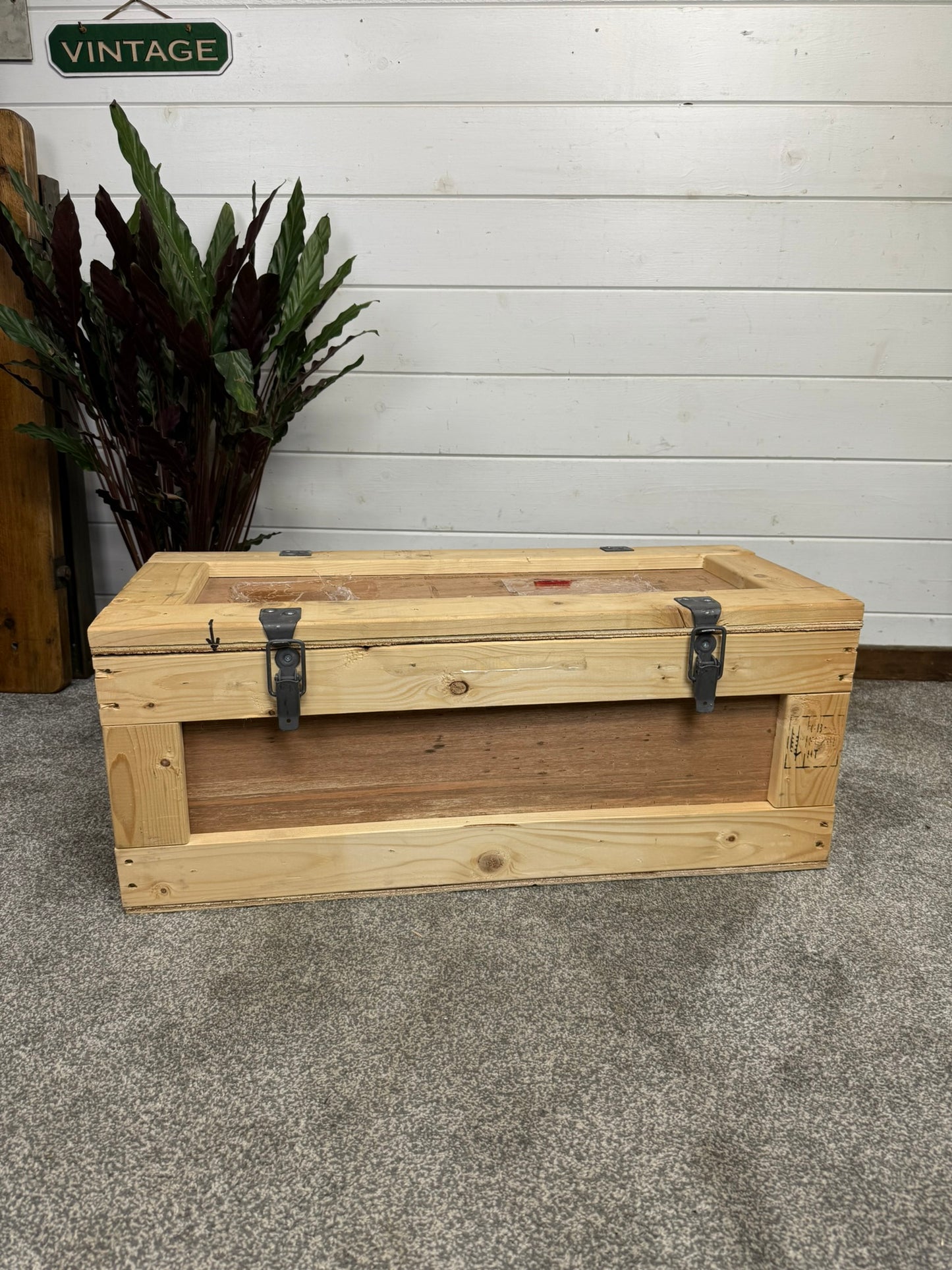 Wooden Chest Trunk Storage Box Upcycle Blanket Box Rustic Home Display