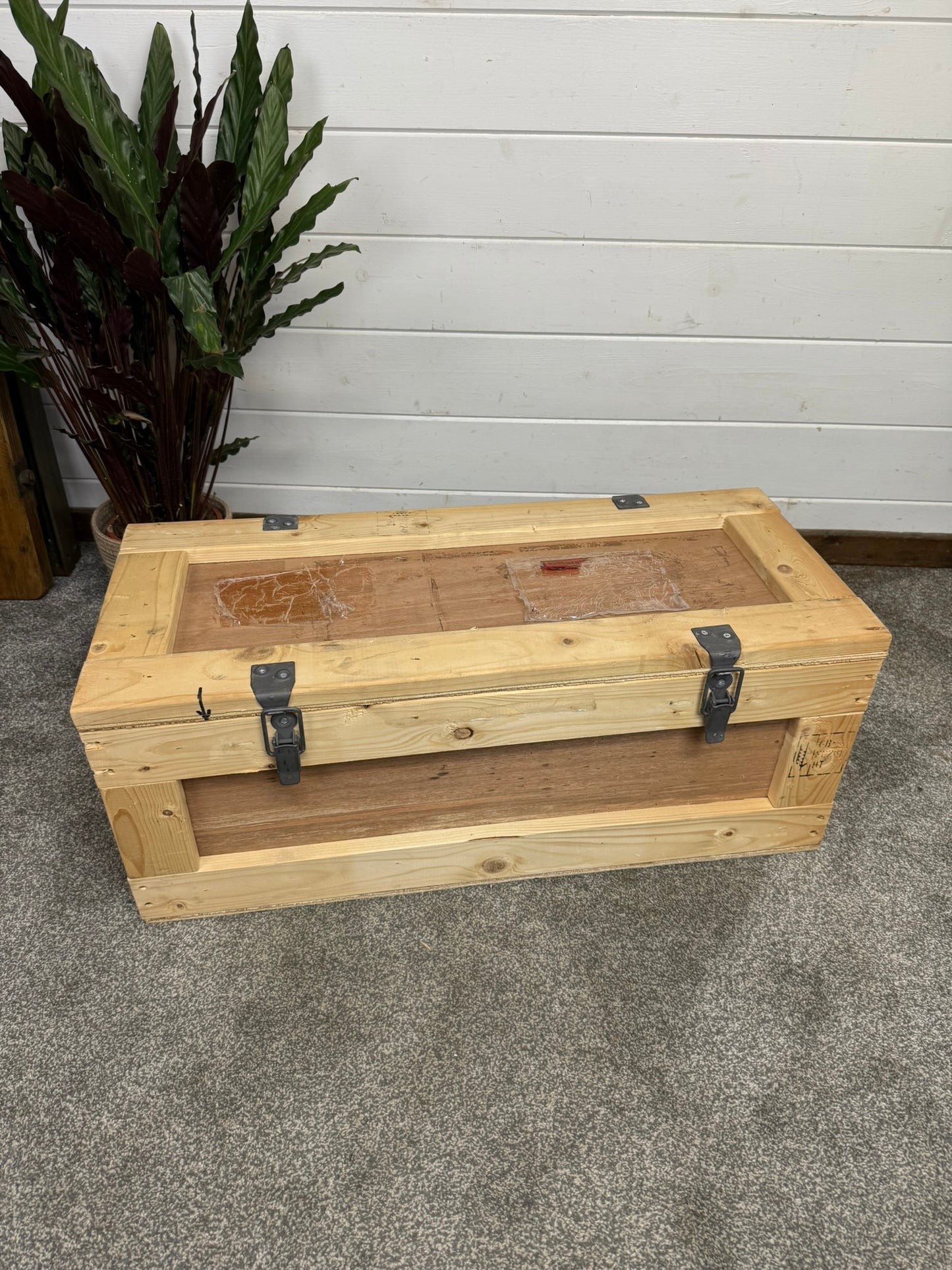 Wooden Chest Trunk Storage Box Upcycle Blanket Box Rustic Home Display