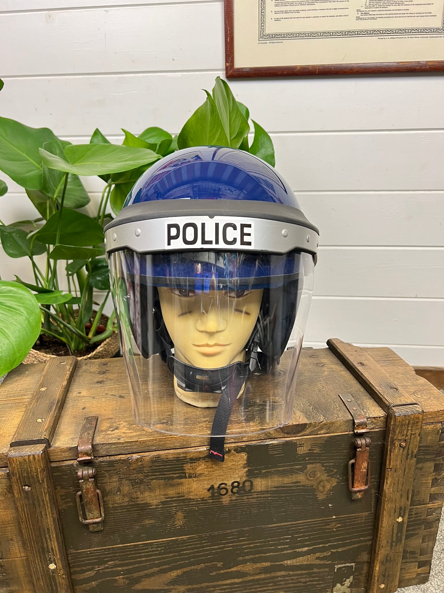 Genuine Ex Police Riot Helmet Obsolete Public Order Protection LARGE Security Film Prop Display