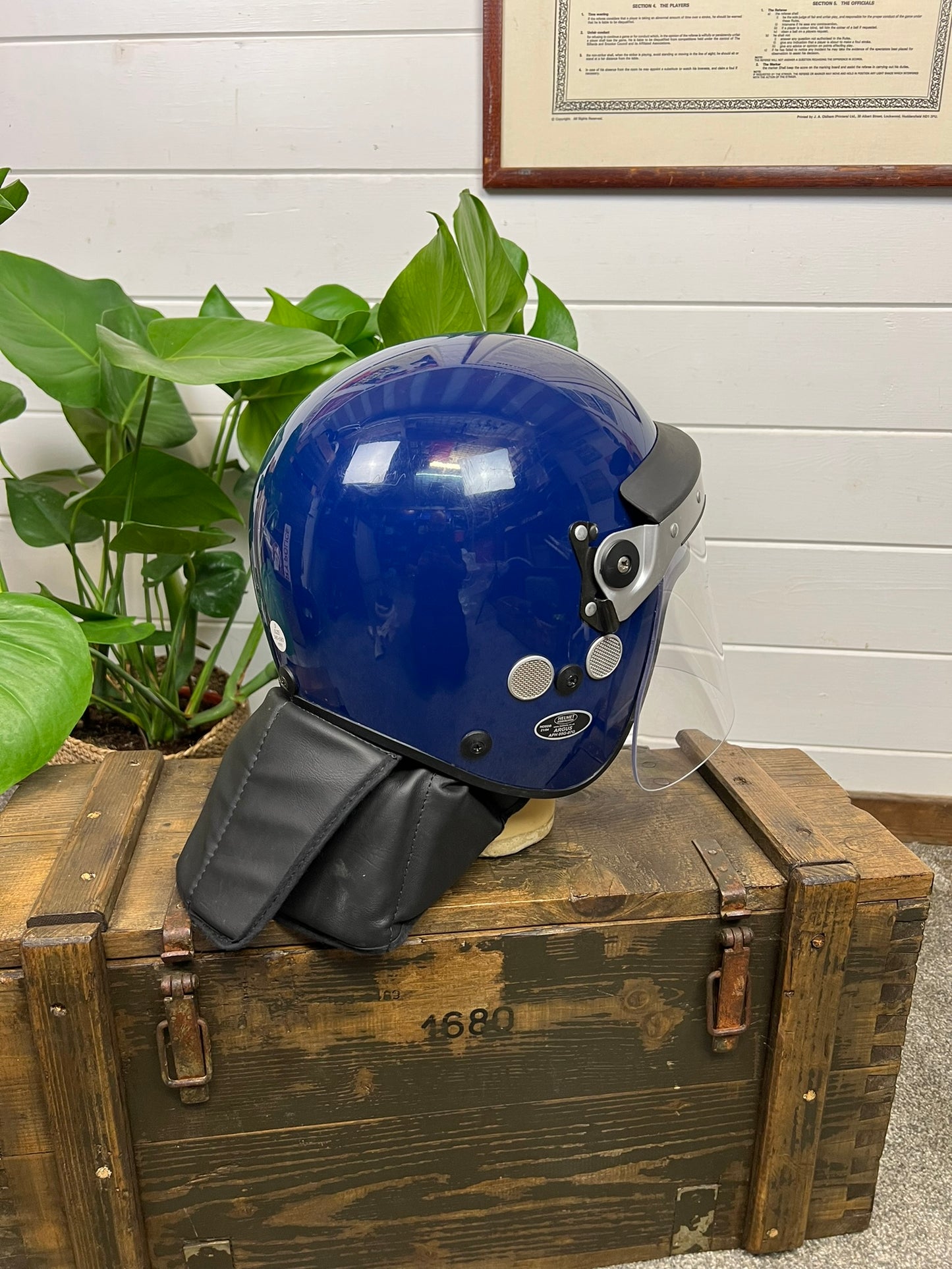 Genuine Ex Police Riot Helmet Obsolete Public Order Protection LARGE Security Film Prop Display
