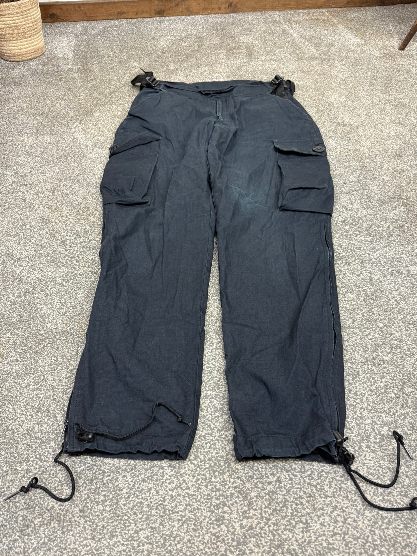 Ex Police Arktis Black Combat Cargo Trousers 34" Ripstop Hiking Dog Handler