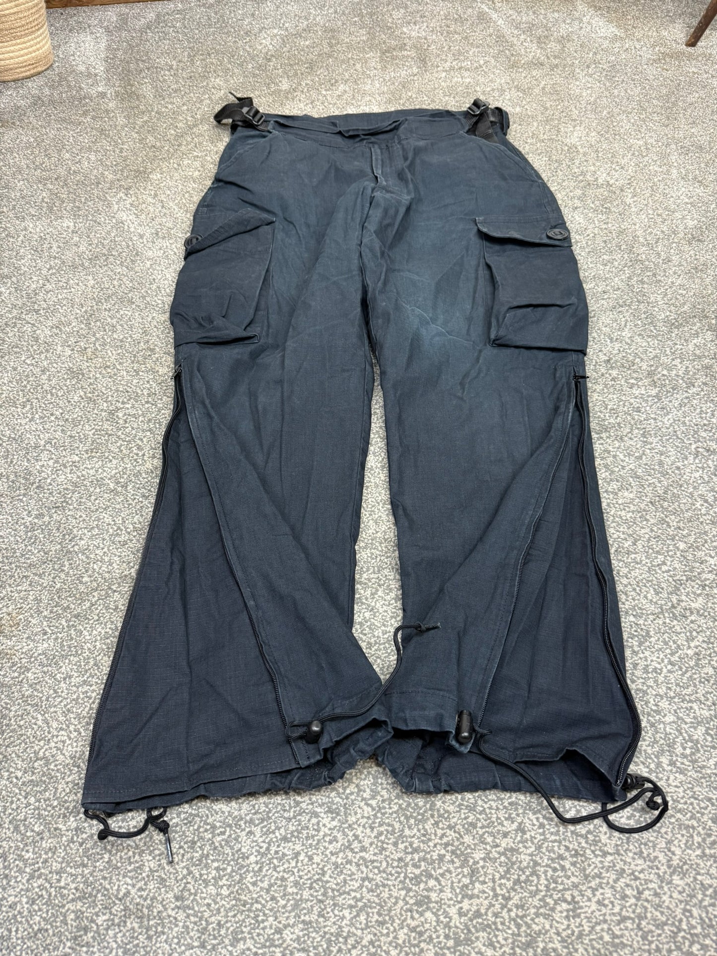 Ex Police Arktis Black Combat Cargo Trousers 34" Ripstop Hiking Dog Handler