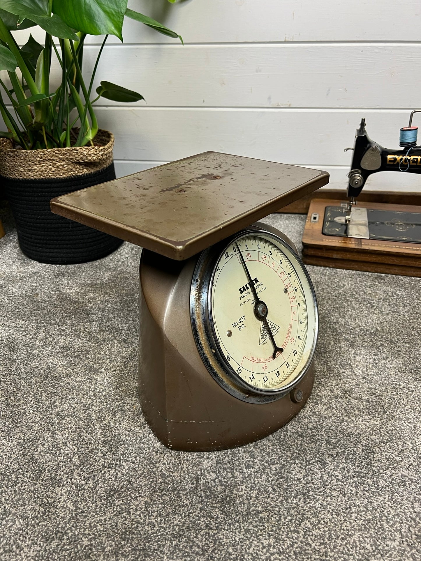 Vintage Salter Post Office Parcel Scales No.40T Irish & Inland Republic Retro Rustic Farmhouse Decor