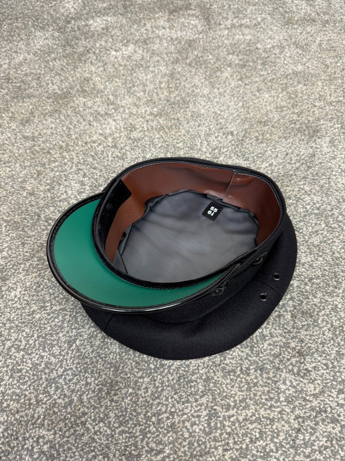 Ex Police Black Peak Cap 55cm Genuine Issue Chauffeur Fancy Dress Film Prop Collectible