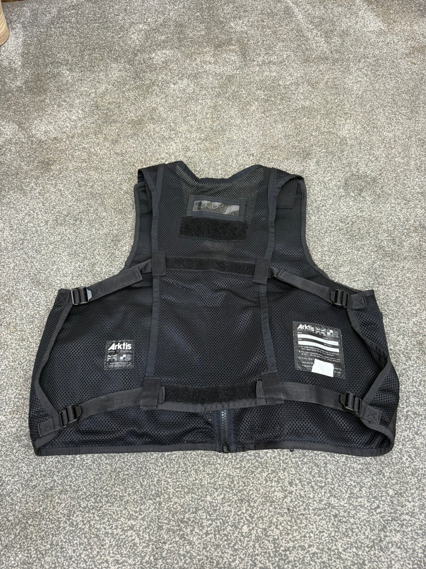Ex Police Arktis Black Tactical Utility Vest & Pouches Security Airsoft - Large