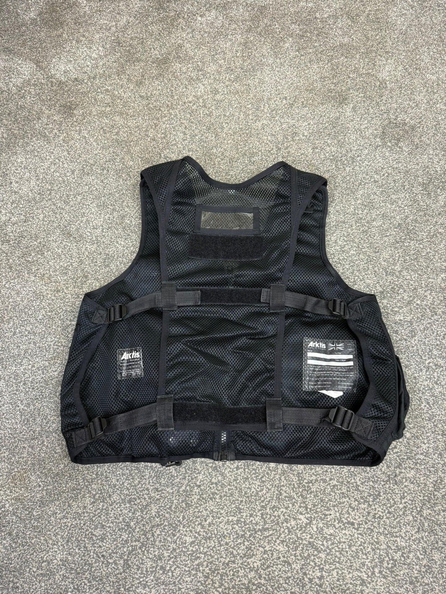 Ex Police Arktis Black Tactical Utility Vest & Pouches Security Airsoft - Medium