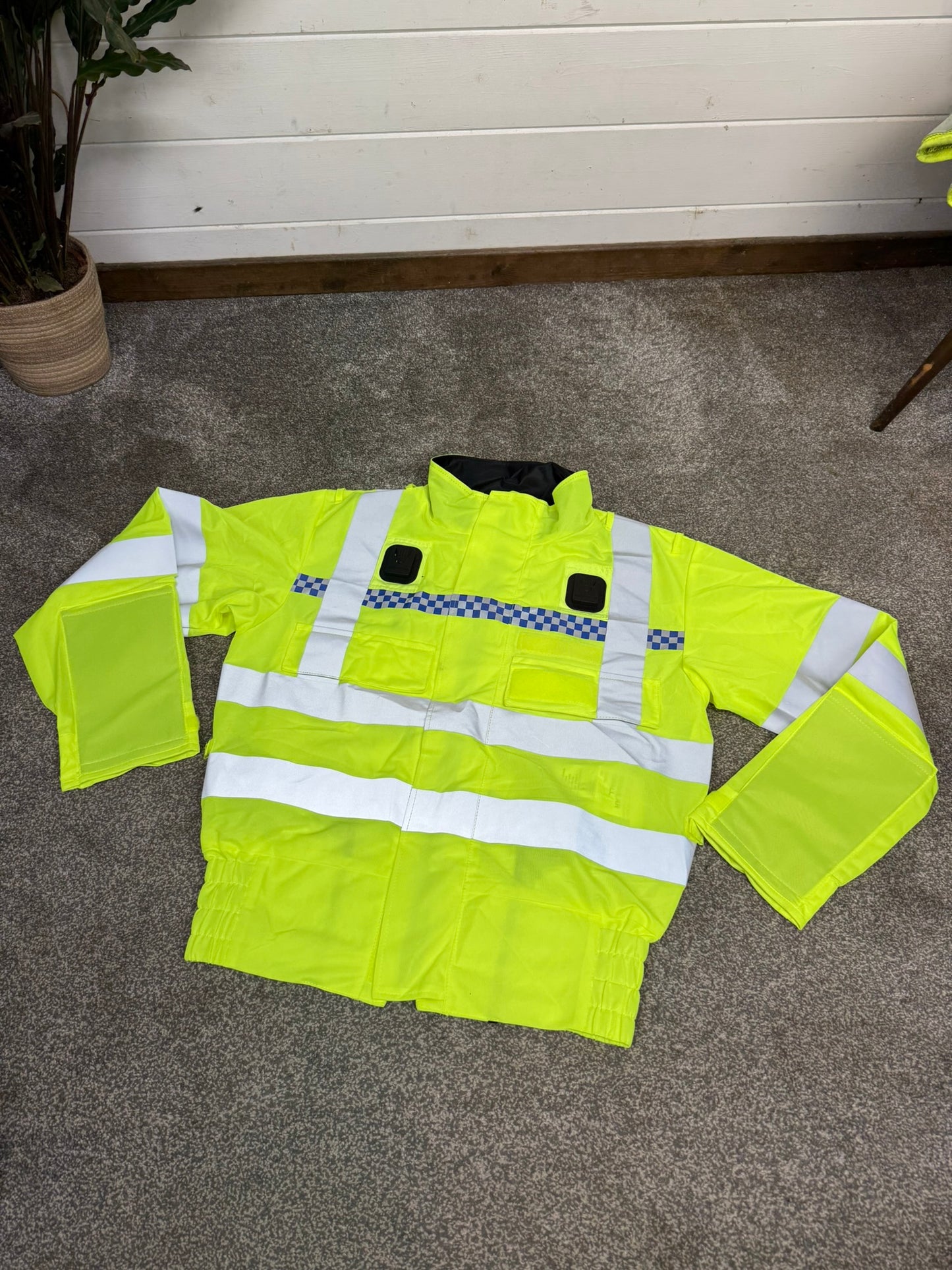 Ex Police Hi Vis Motorcycle Lightweight Bomber Jacket Security Walking Riding