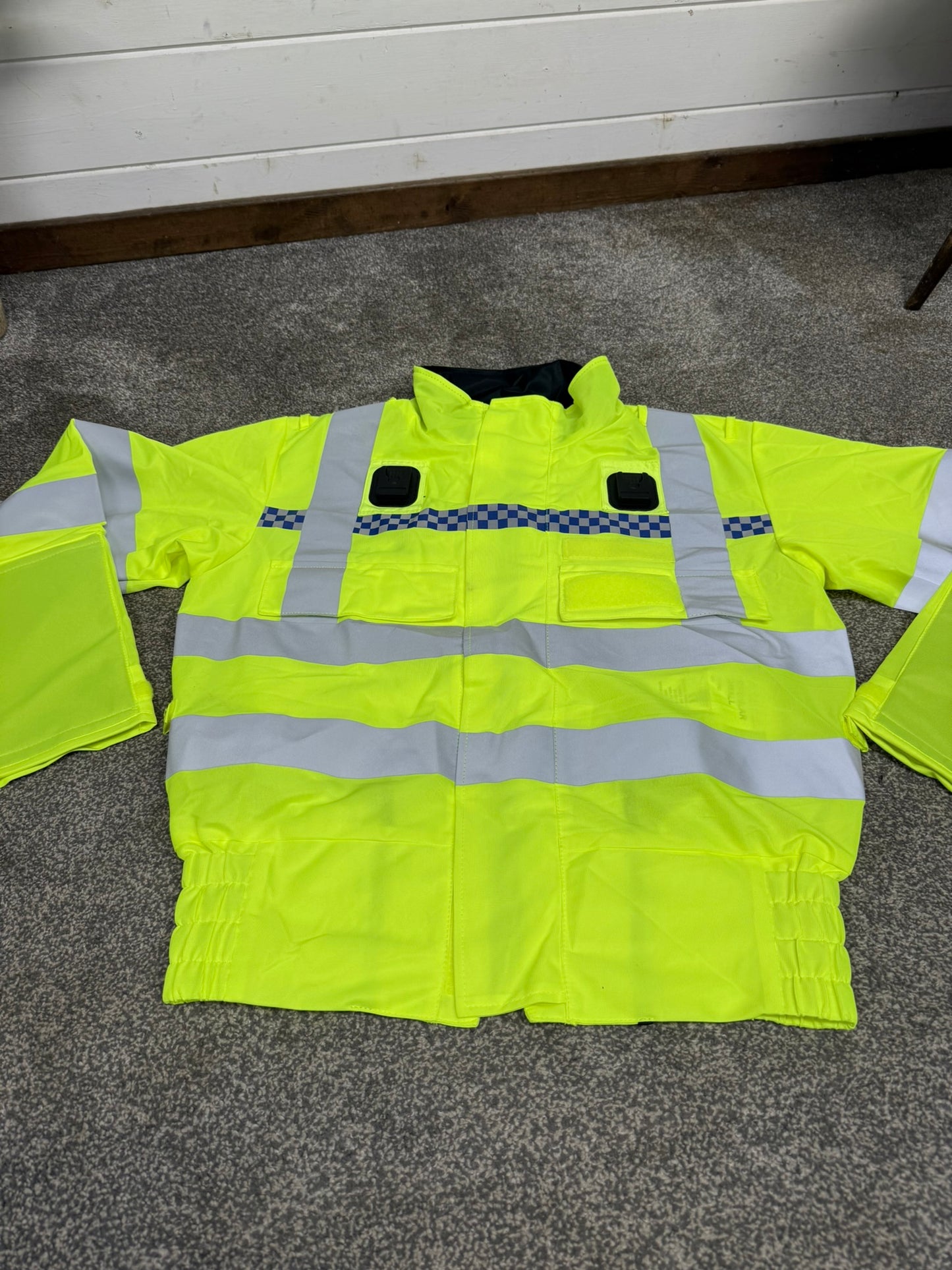 Ex Police Hi Vis Motorcycle Lightweight Bomber Jacket Security Walking Riding