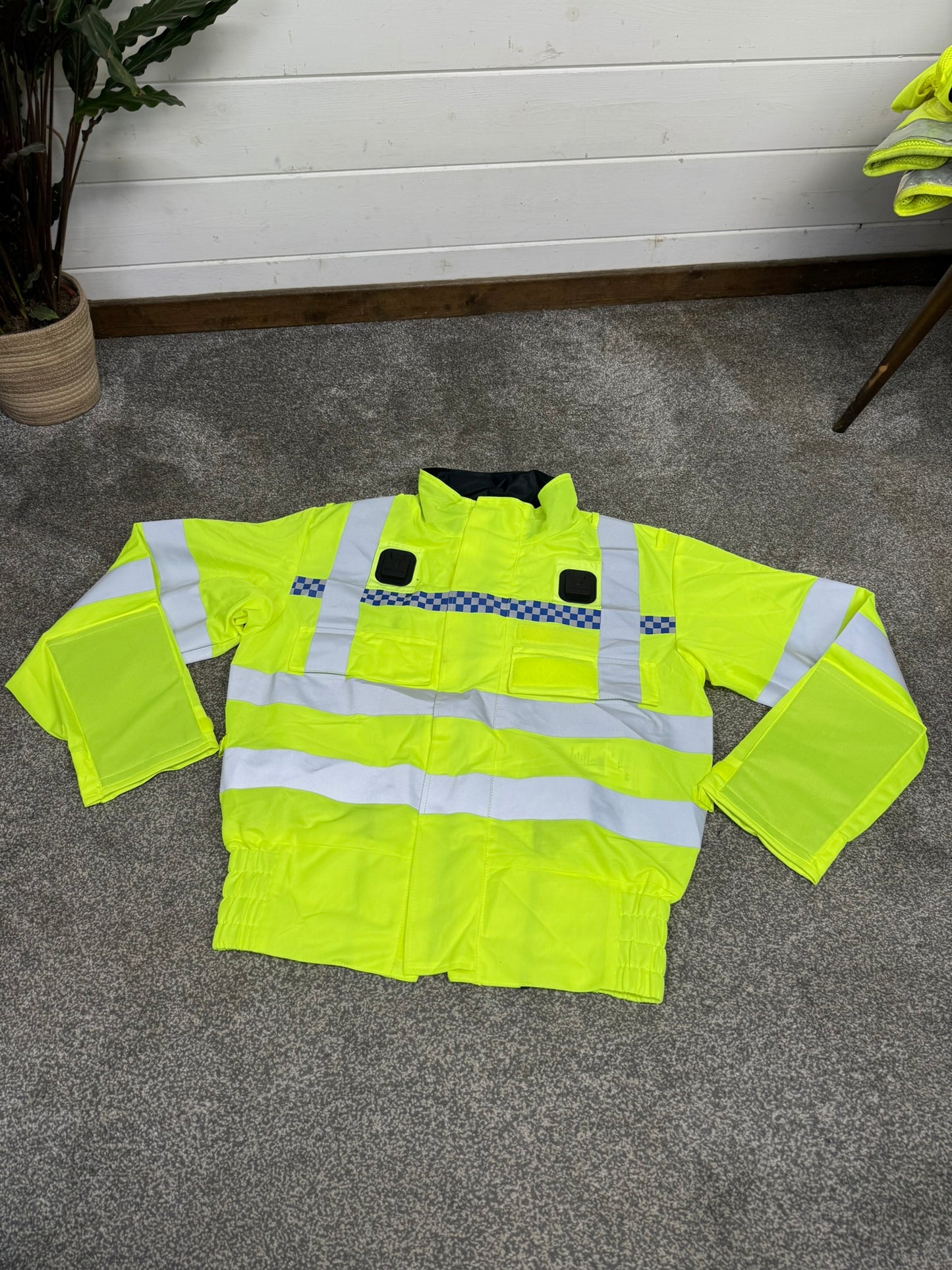 Ex Police Hi Vis Motorcycle Lightweight Bomber Jacket Security Walking Riding