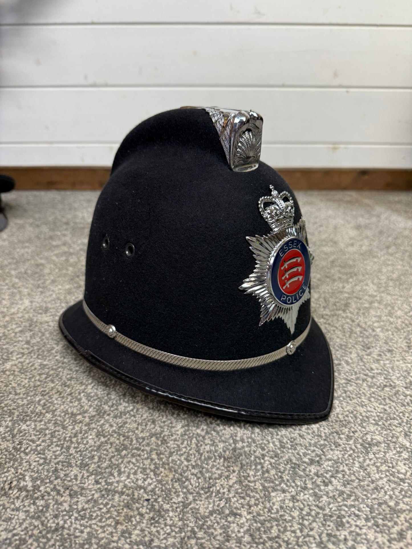Obsolete Ex Essex Constabulary Coxcomb Police Bobby Helmet Collector Memorabilia