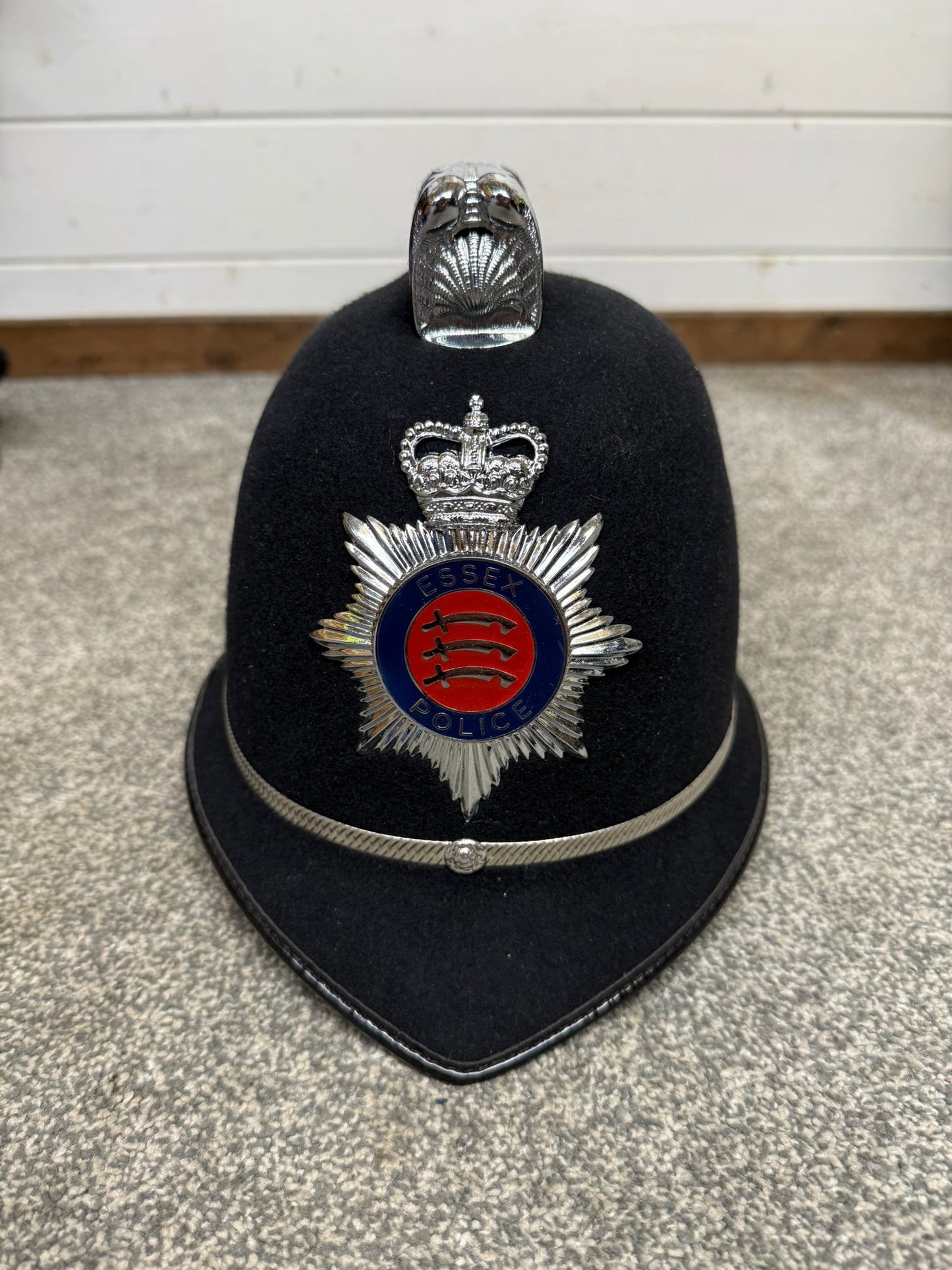 Obsolete Ex Essex Constabulary Coxcomb Police Bobby Helmet Collector Memorabilia
