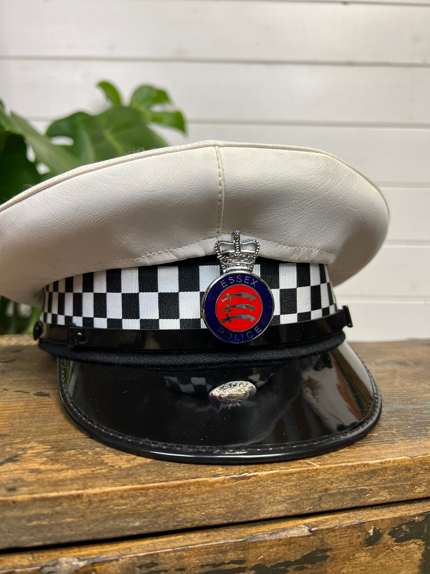 Vintage Ex Essex Police Traffic Officers Peak Cap 59cm Obsolete Badge Collector Film Prop Uniform Display