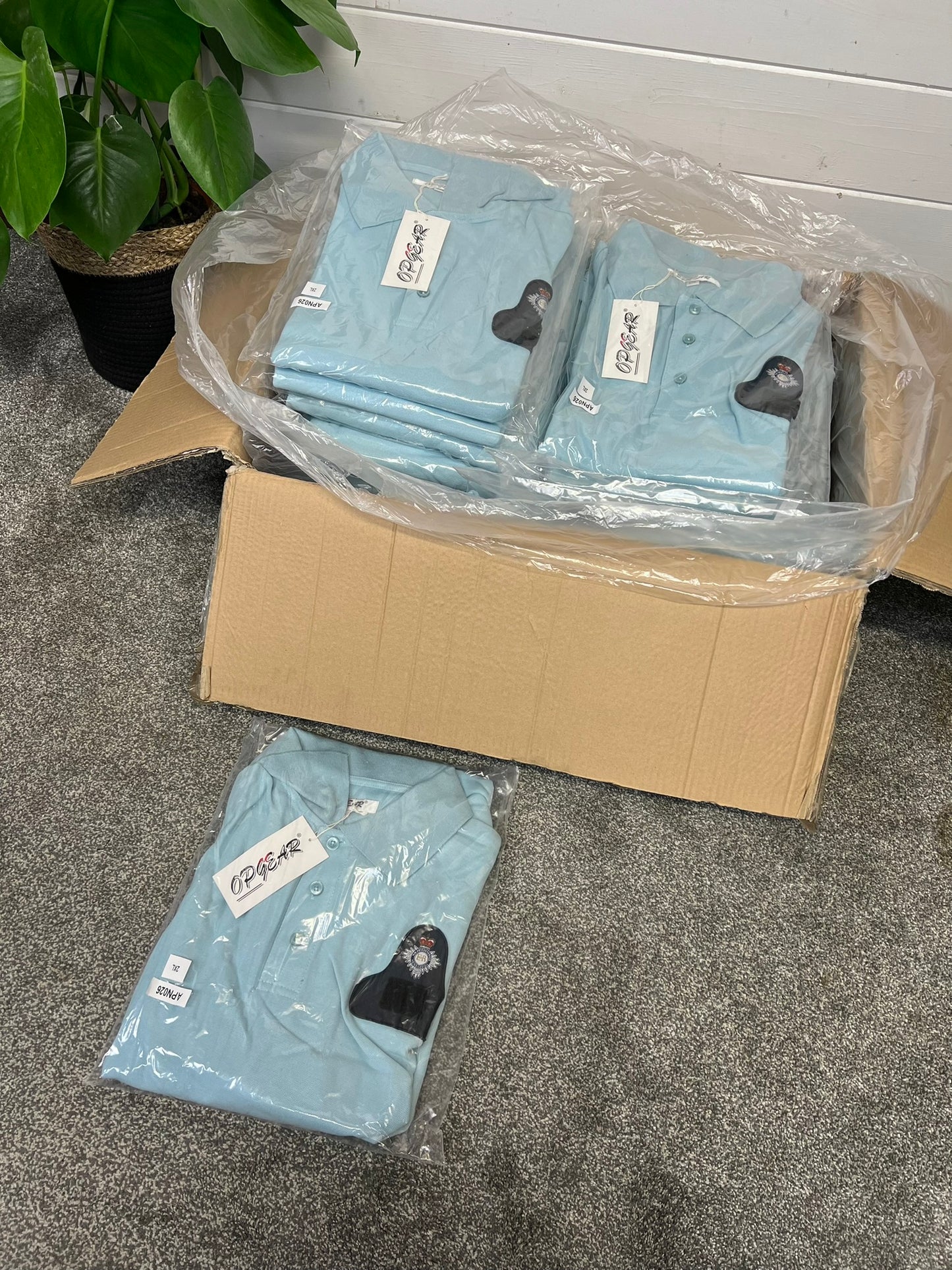 27x Light Blue Polo Shirt T Shirt Job Lot Bundle HMP Prison Badged - 2XL (XXL)