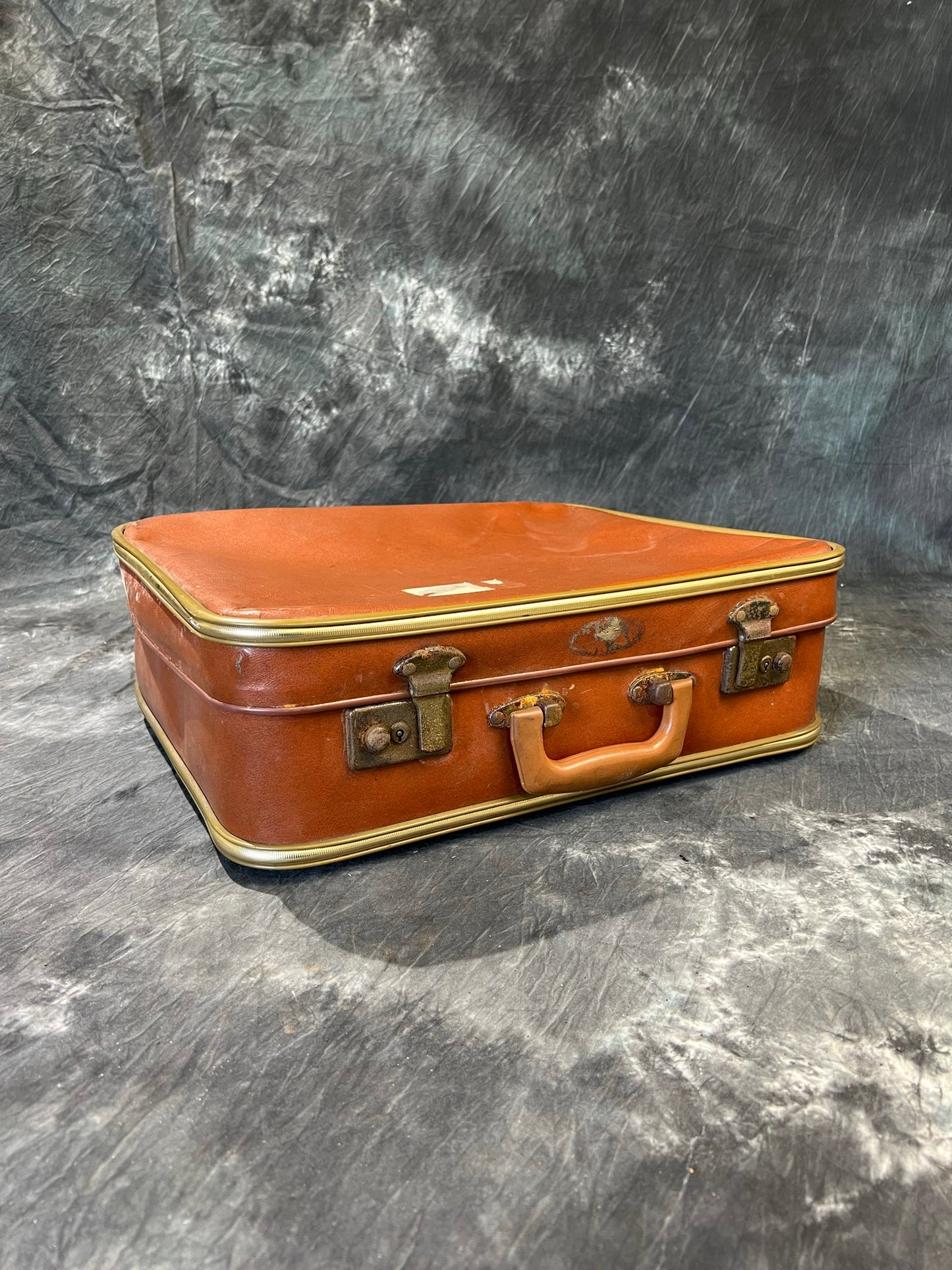 Vintage Brown Suitcase Luggage Case Retro Travel Trunk Boho Décor Display
