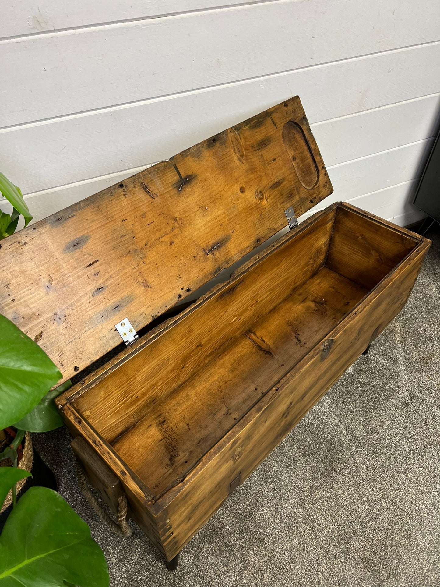 Rustic Wooden Storage Chest Table Reclaimed Vintage Ammo Box Coffee Side Table Blanket Toy Box Country Boho Decor