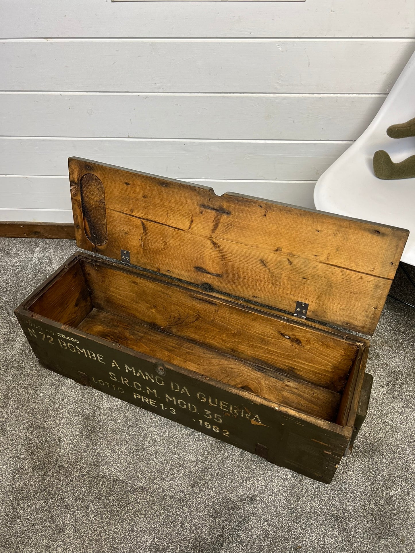 Vintage Wooden Chest Reclaimed 1982 Ammo Box Rustic Decor Industrial Farmhouse Home Storage