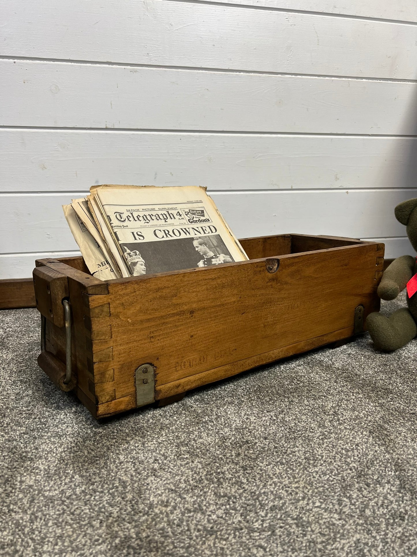 Rustic Wooden Storage Box Reclaimed Ammo Crate Home Decor Vintage Gift Box