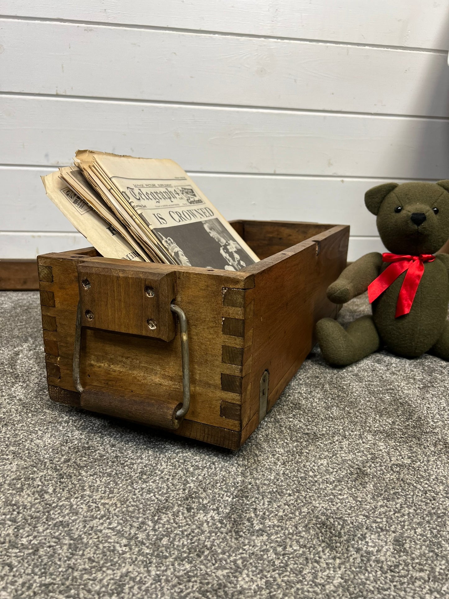 Rustic Wooden Storage Box Reclaimed Ammo Crate Home Decor Vintage Gift Box