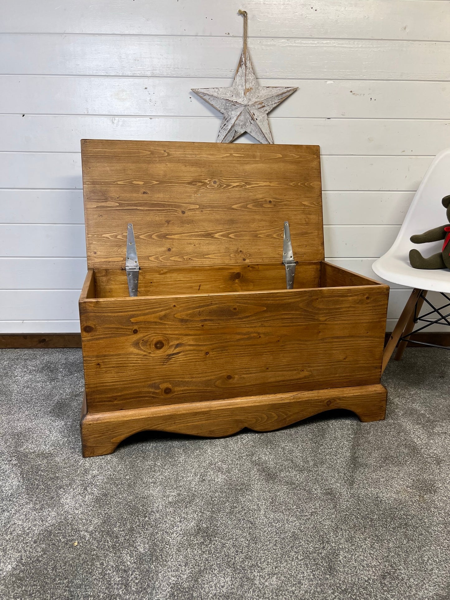 Vintage Wooden Storage Chest Coffee Table Toy Blanket Box Reclaimed Rustic Home Farmhouse Trunk