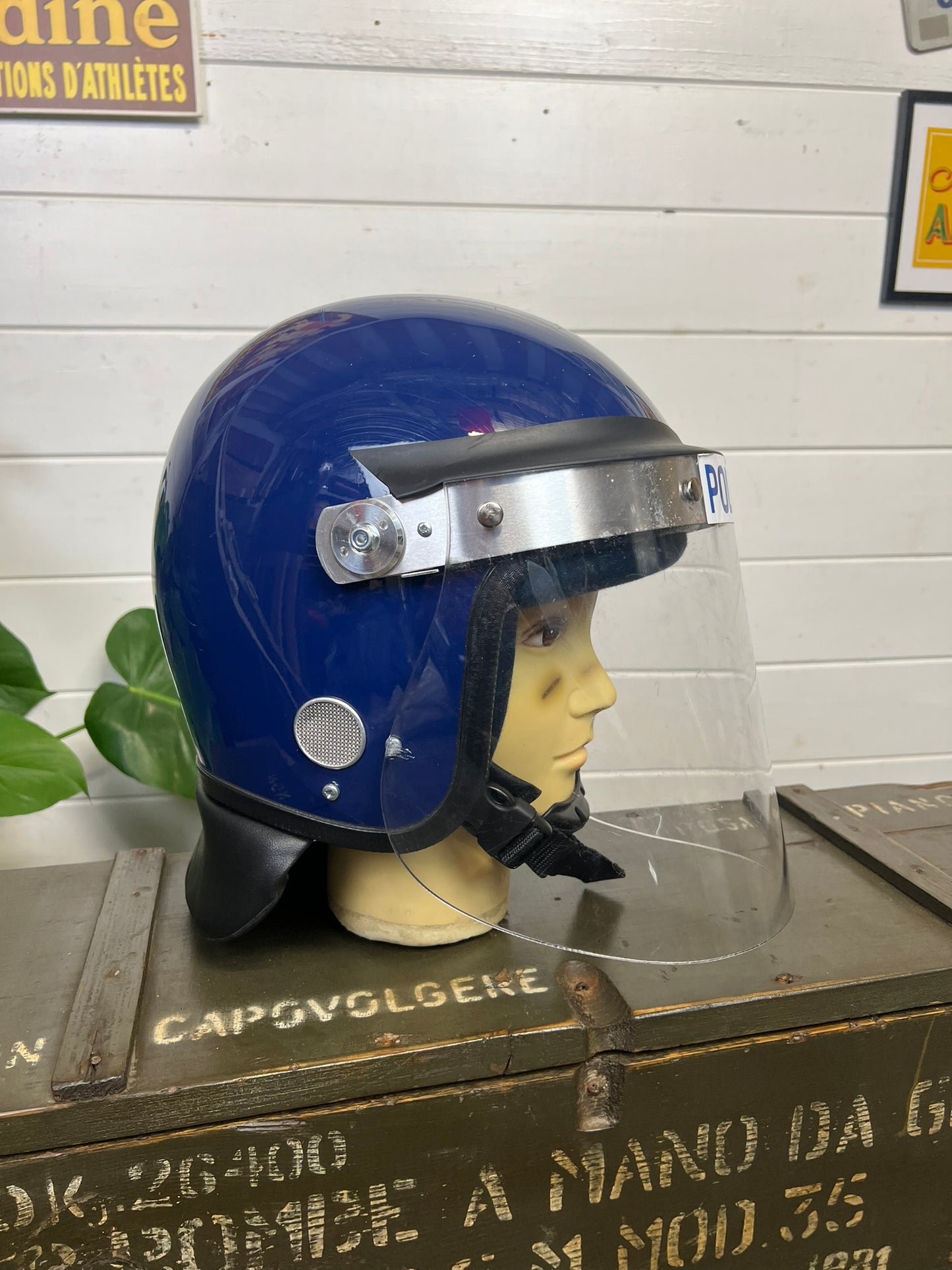 Ex Police Riot Helmet Genuine Obsolete Public Order Protection 58-59cm Security Film Prop Display