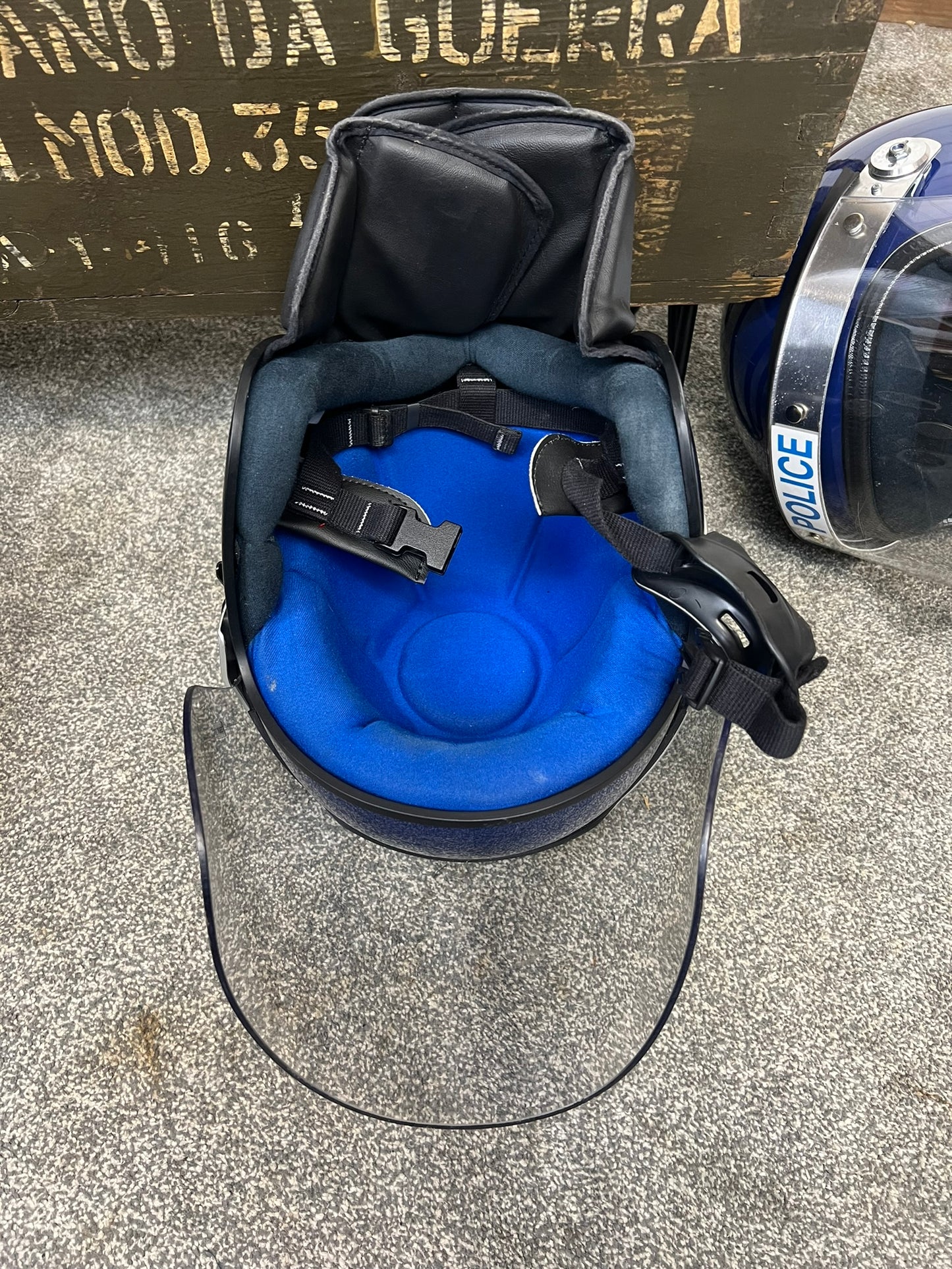 Ex Police Riot Helmet Genuine Obsolete Public Order Protection 58-59cm Security Film Prop Display