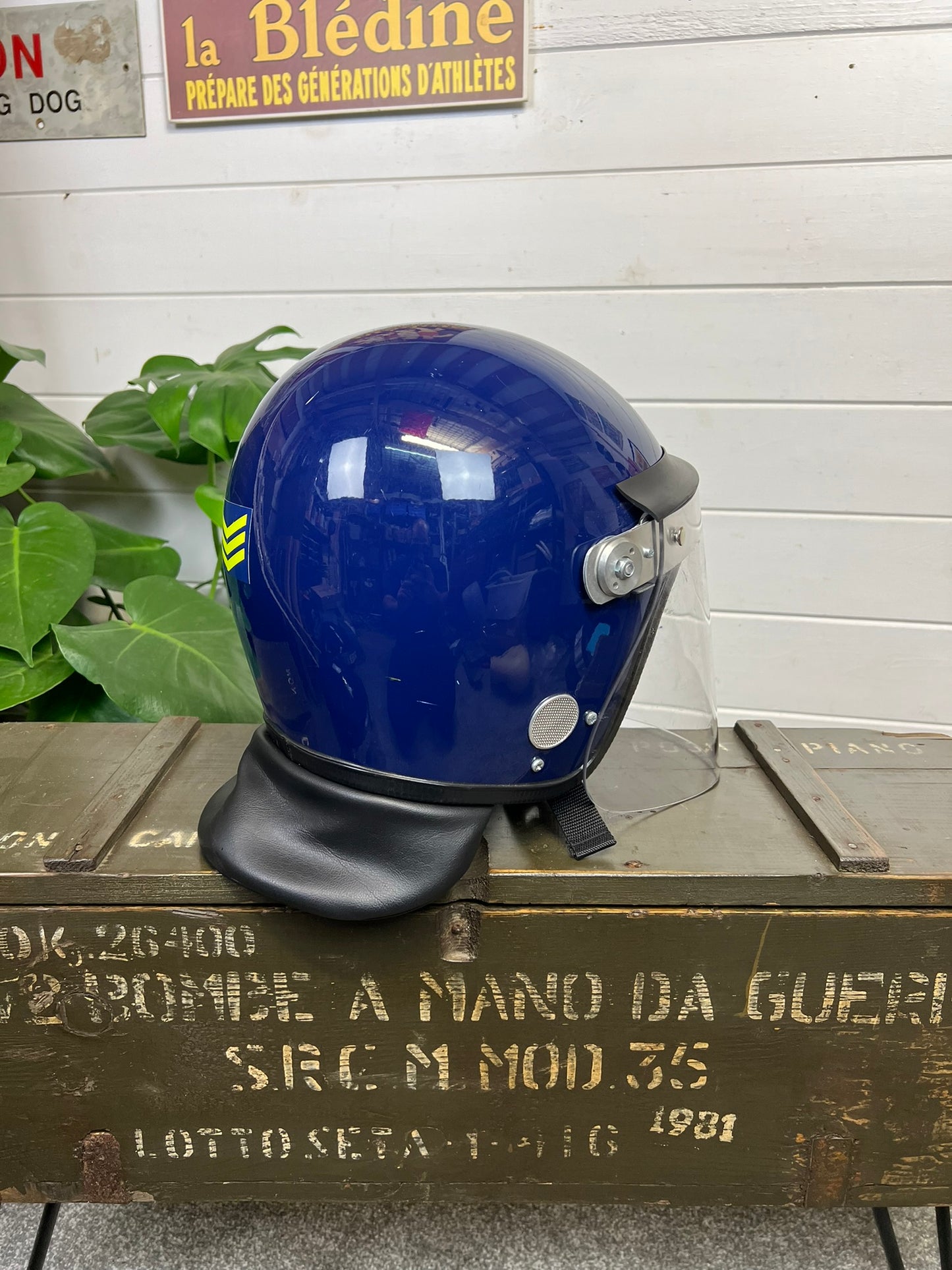 Ex Police Riot Helmet Genuine Obsolete Public Order Protection 62-63cm Security Film Prop Display