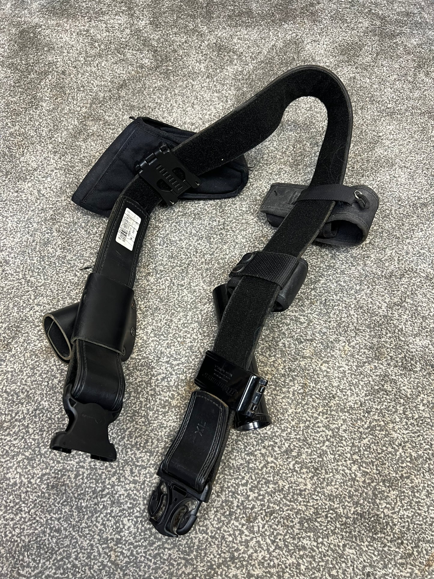 Ex Police Leather Duty Belt With Pouches XL Genuine Collectible Cosplay Film Display Security