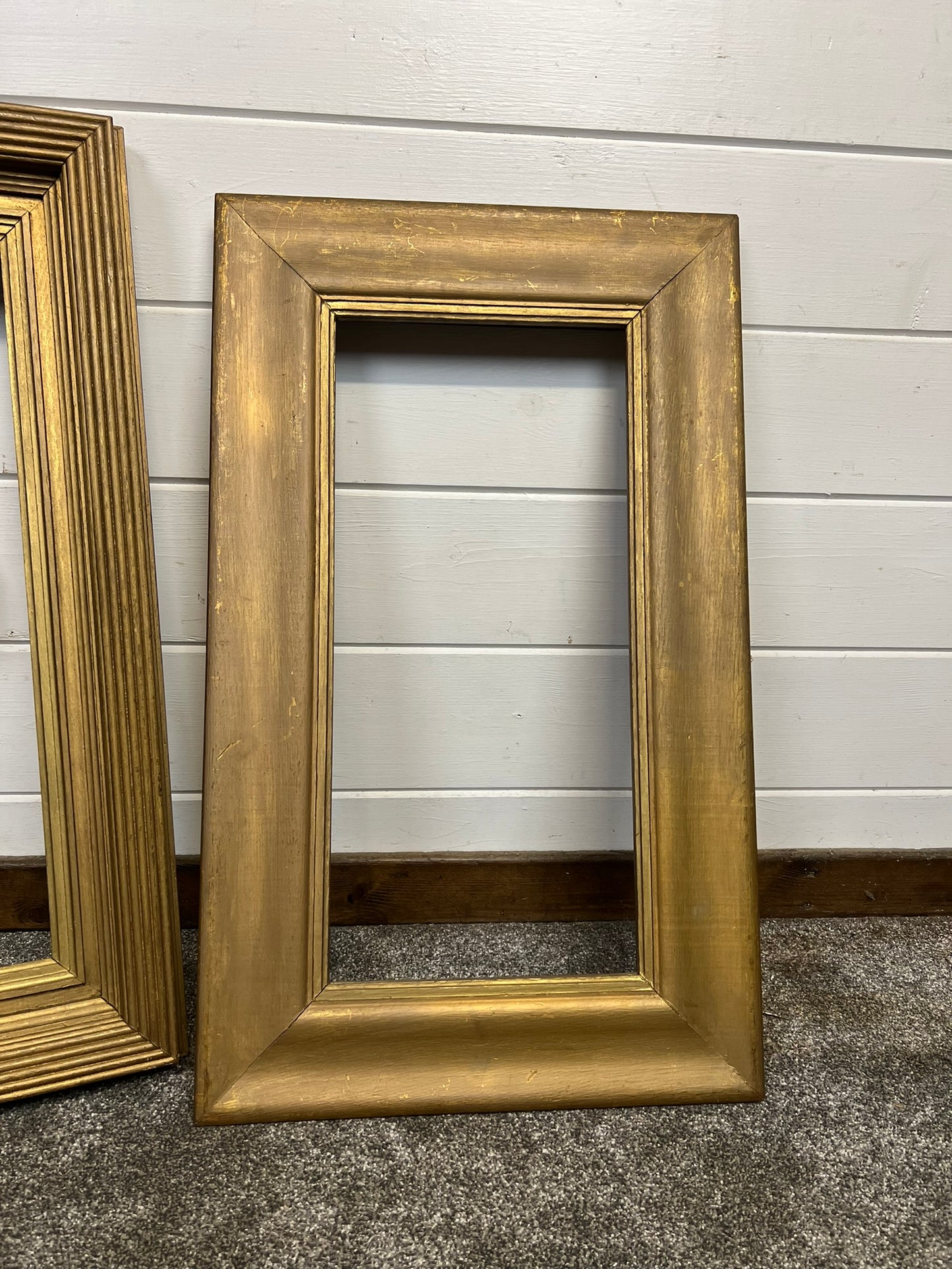 2x Large Vintage Gold Solid Wood Picture Frames Vintage Retro Wall Art Deco