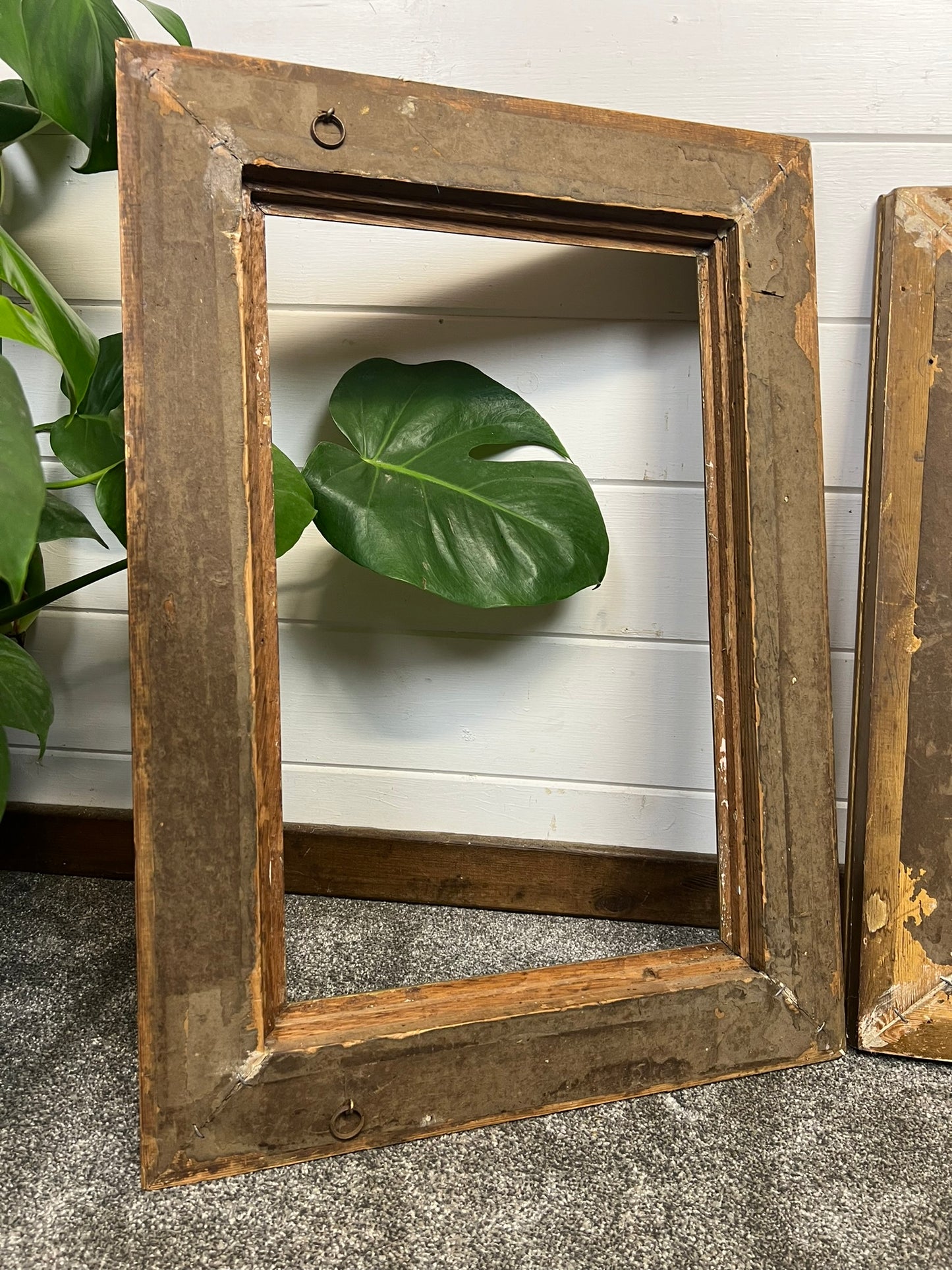 2x Large Vintage Gold Solid Wood Picture Frames Vintage Retro Wall Art Deco
