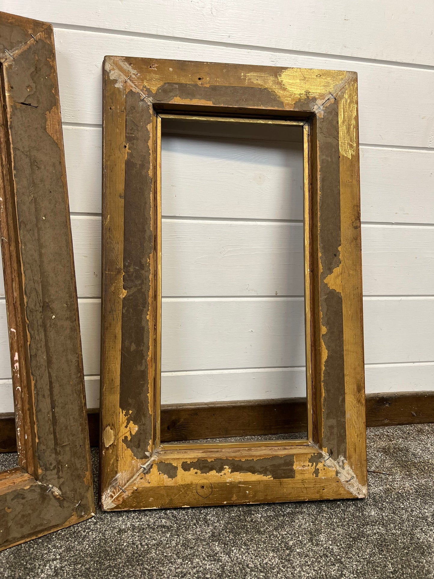 2x Large Vintage Gold Solid Wood Picture Frames Vintage Retro Wall Art Deco