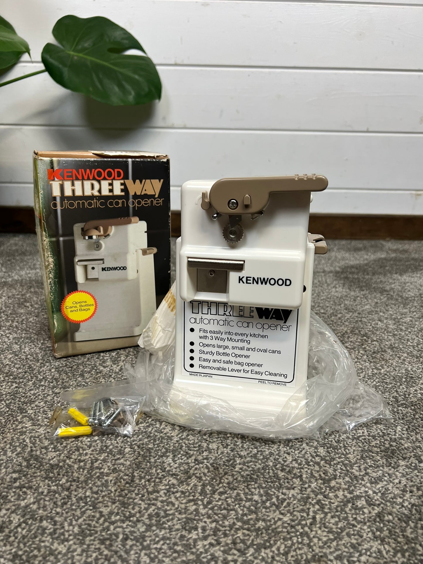 Vintage Kenwood Three Way Automatic Can Opener Complete & Unused in Box Retro 50's