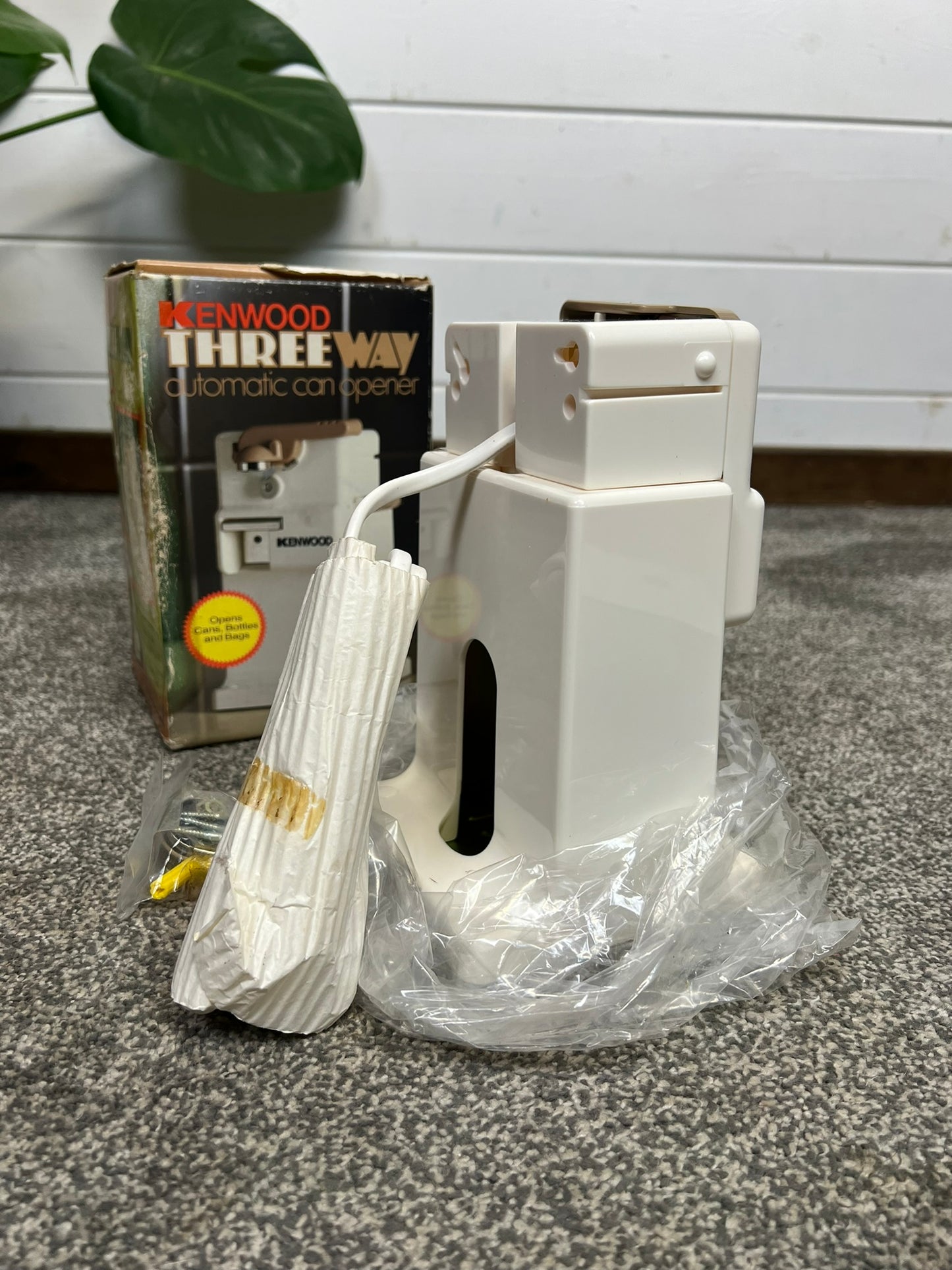 Vintage Kenwood Three Way Automatic Can Opener Complete & Unused in Box Retro 50's