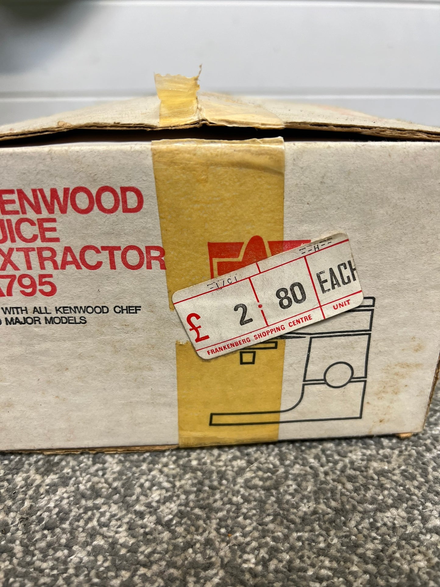 Vintage Kenwood Chef Juice Extractor Attachment A795 Complete & Unused in Box Retro 50's