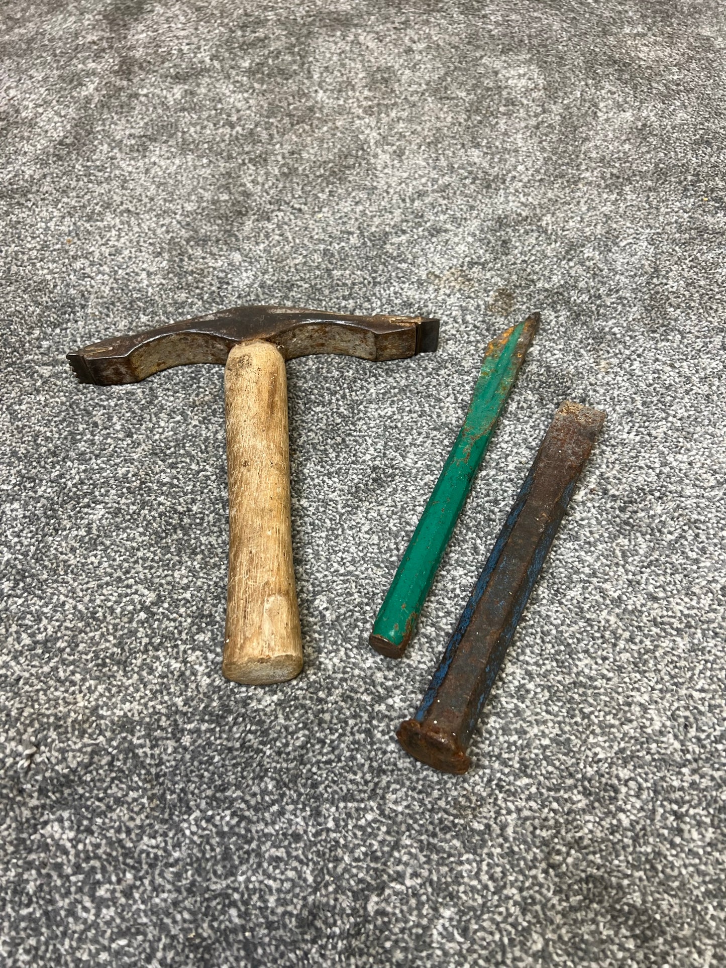 Vintage Spear & Jackson Scutch Hammer + 2x Chisels Job Lot Vintage Tools