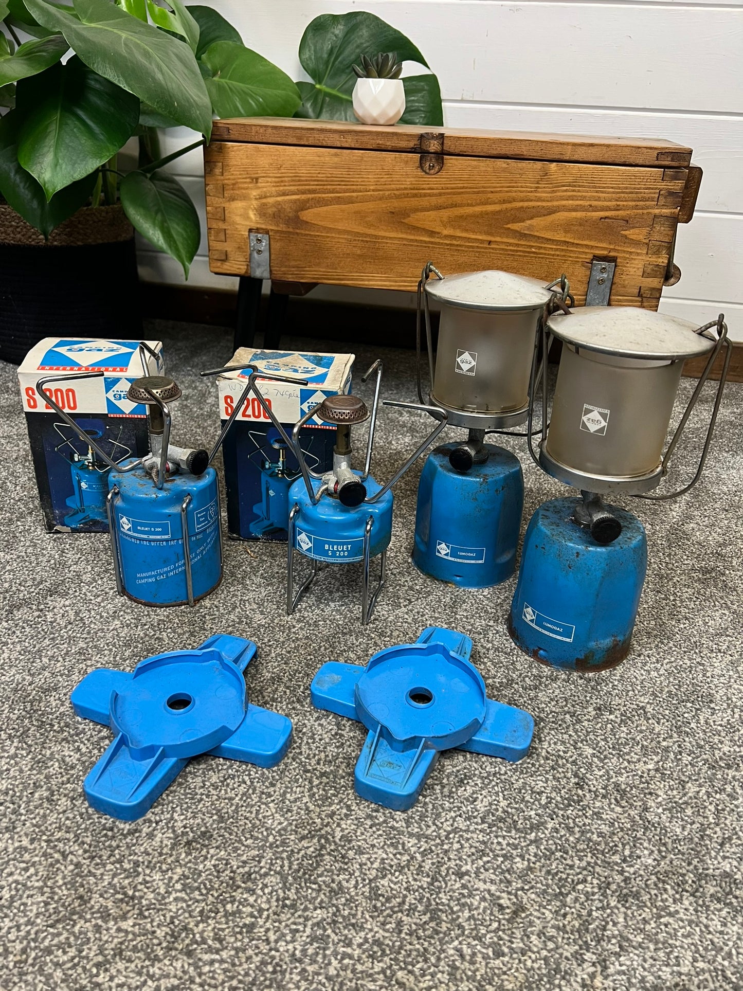 4x Vintage Camping Gaz Stove & Lantern Lamp Job Lot Camping Cooking