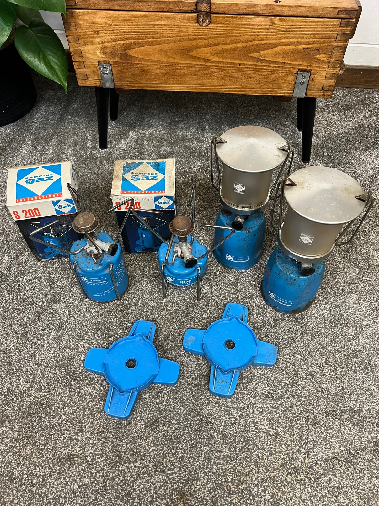 4x Vintage Camping Gaz Stove & Lantern Lamp Job Lot Camping Cooking