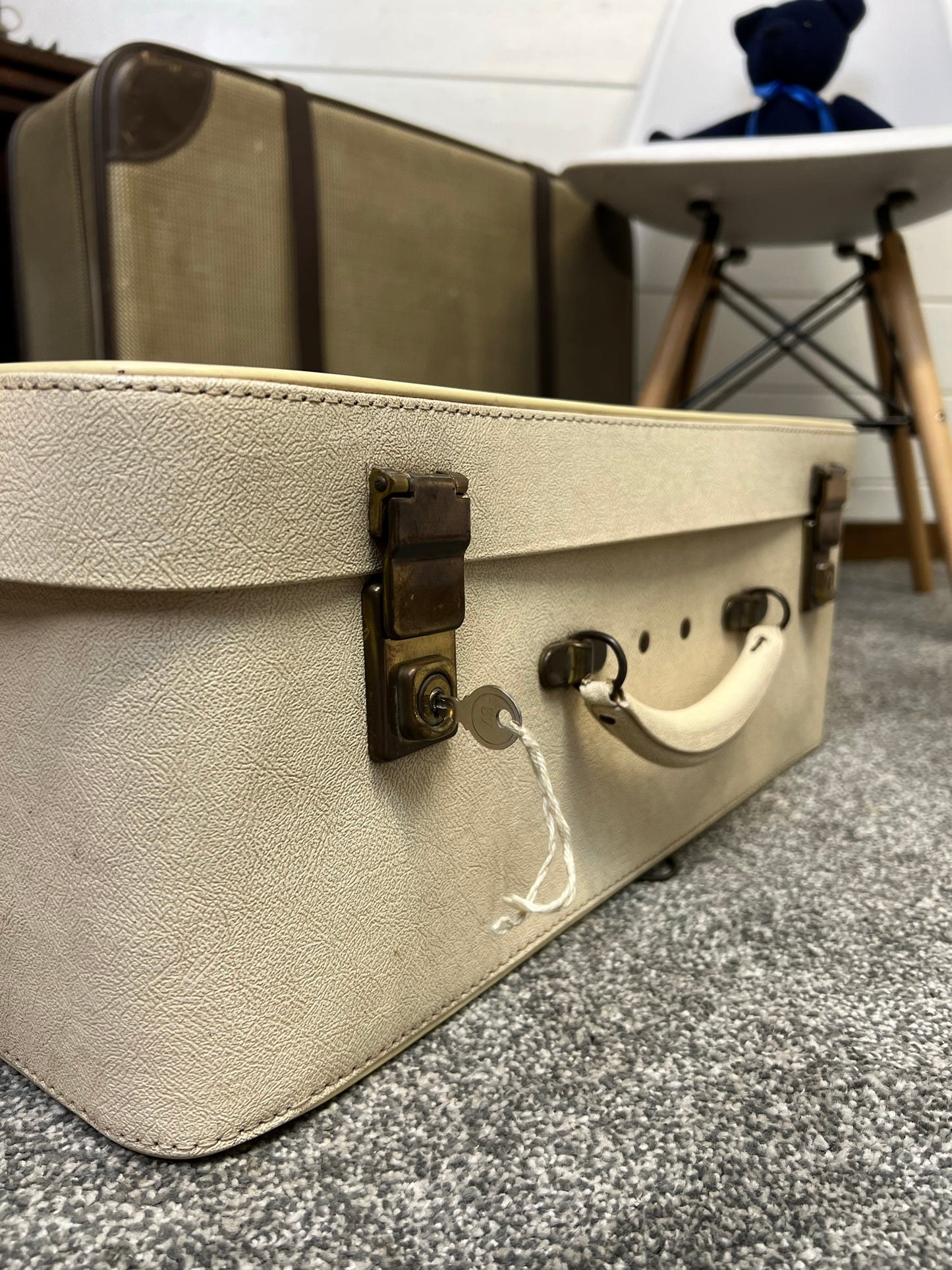 Vintage Gastin Vanity Case Suitcase With Key Retro 60's 70's Travel Case Decor Display