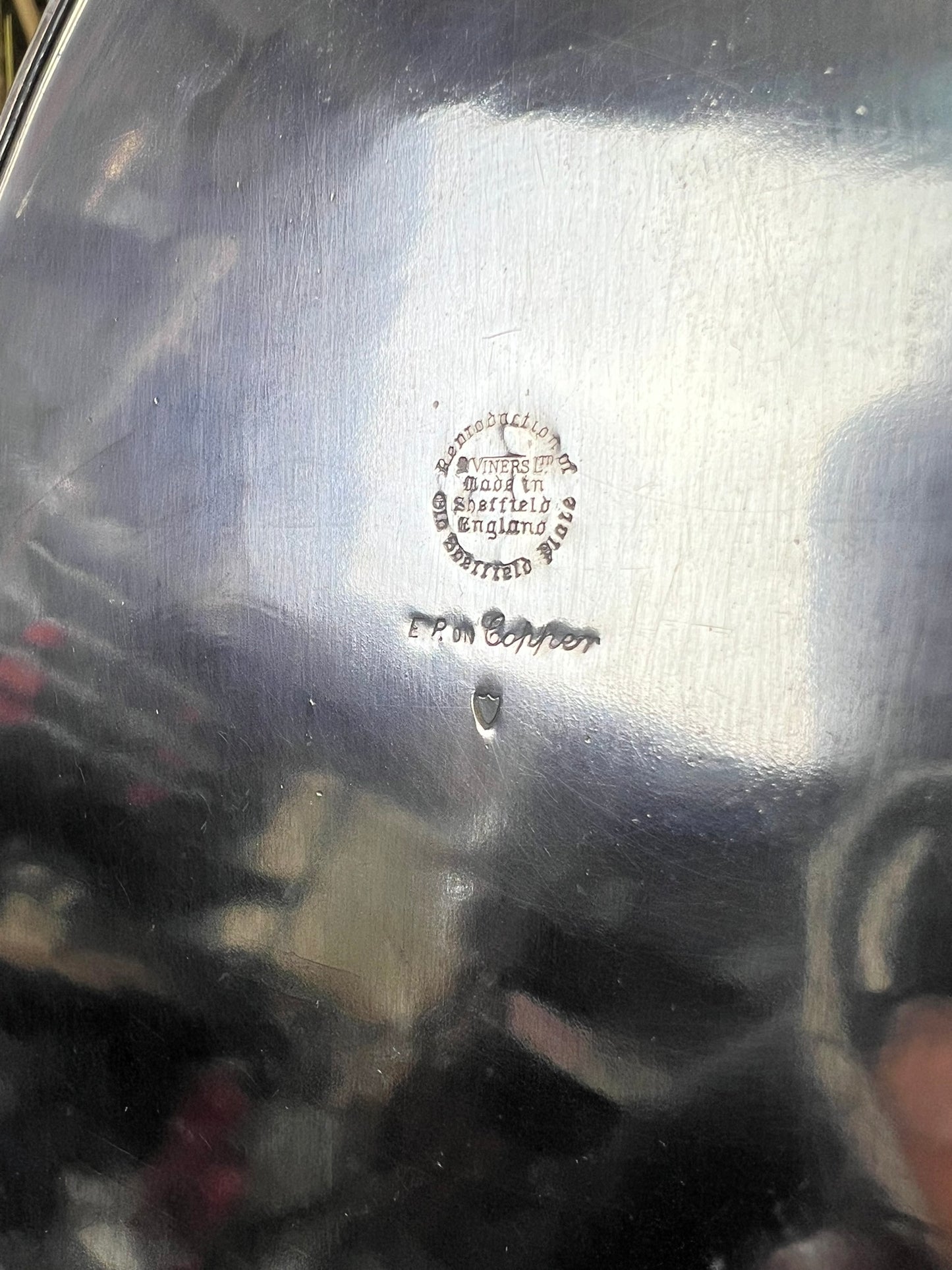 Vintage Viners Of Sheffield Silver Plated Oval Tray With Crystal Glass Serving Dishes