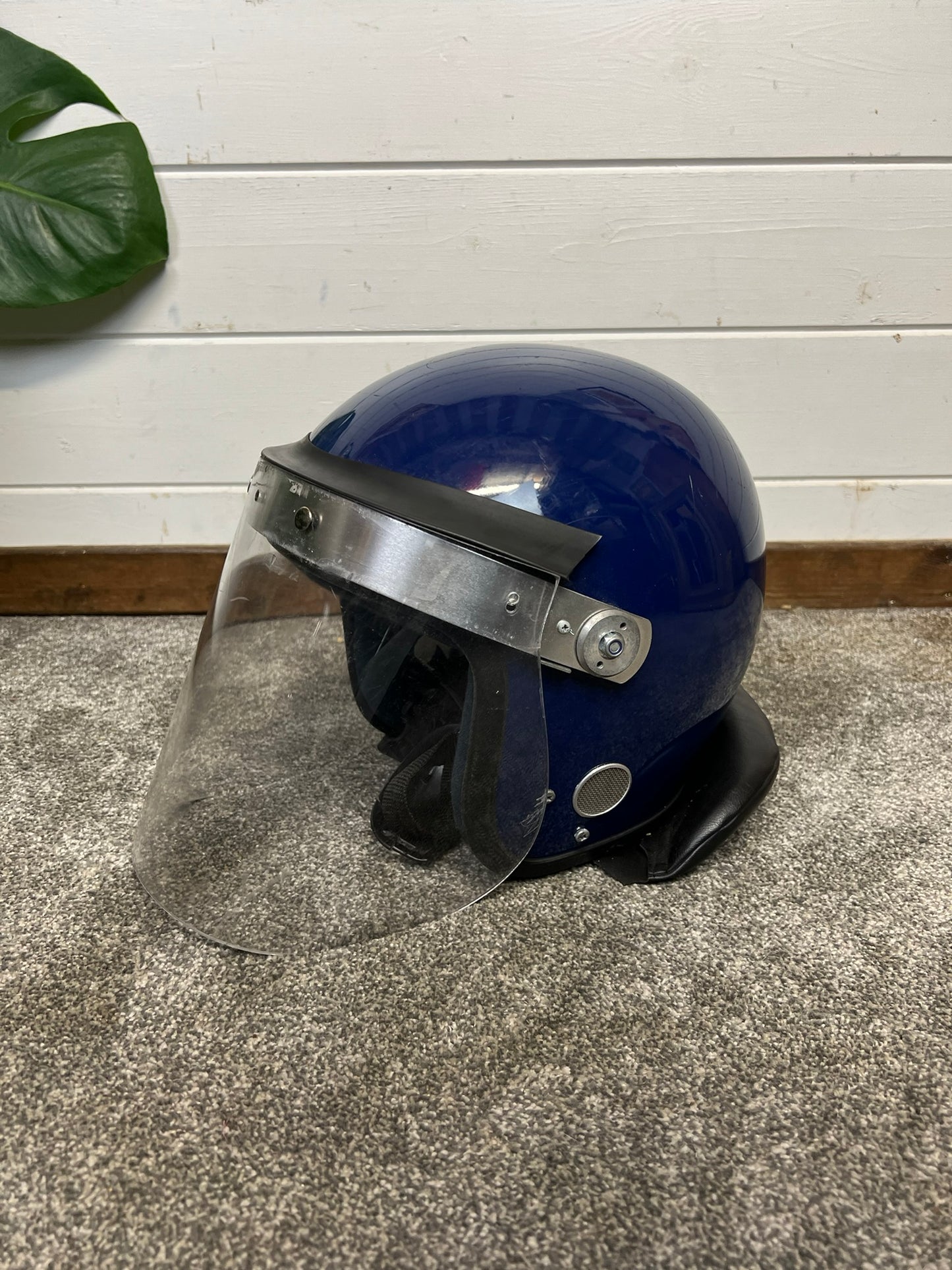 Ex Police Riot Helmet Genuine Obsolete Public Order Protection 62-63cm Collectible Security Film Prop Display