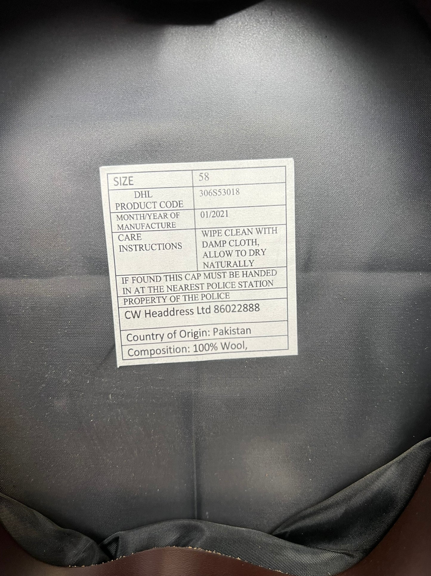 Ex Police Black Peak Cap Genuine Issue Chauffeur Fancy Dress Theatre Film Prop Collectible