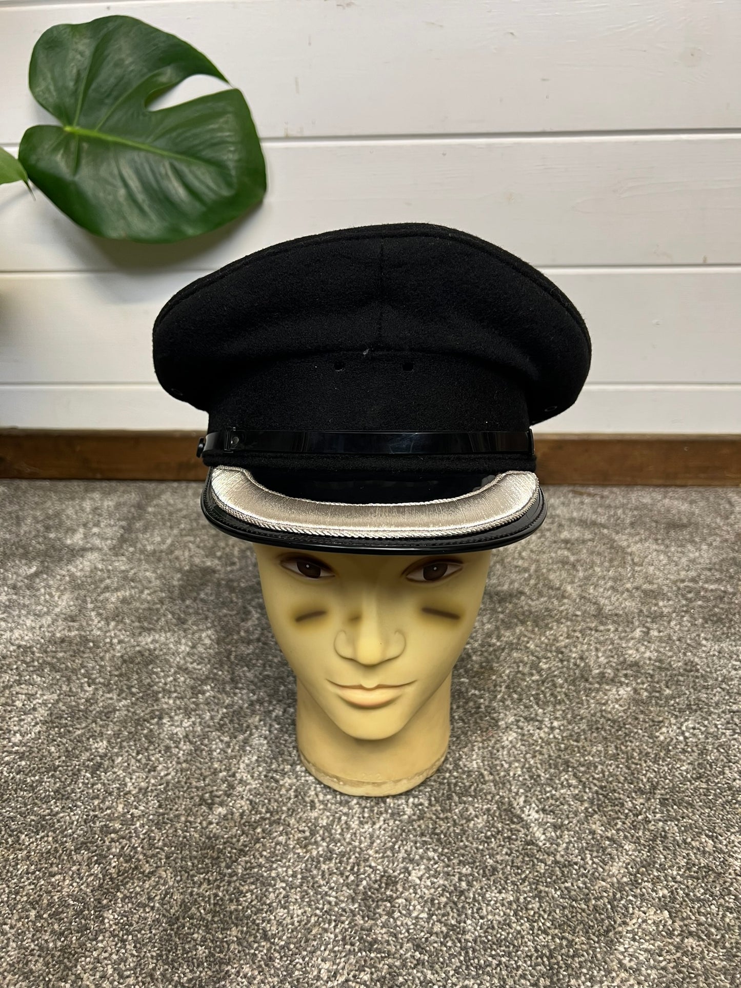 Vintage Ex Police Superintendent Wool Peak Cap 60cm Braided Peak Collectible Prop Display
