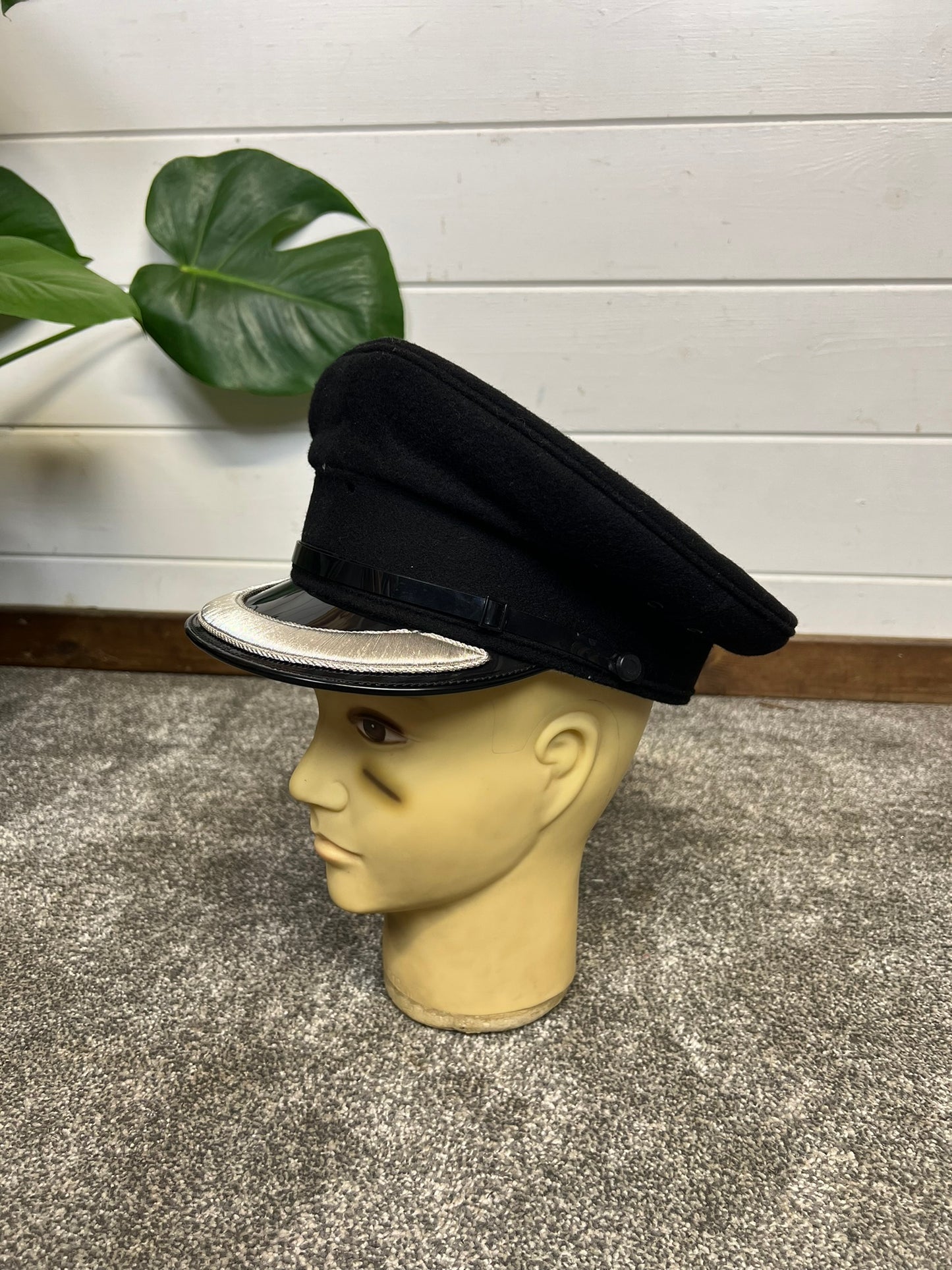 Vintage Ex Police Superintendent Wool Peak Cap 60cm Braided Peak Collectible Prop Display